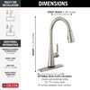 Single Handle Pull-Down Touch<sub>2</sub>O® Technology Kitchen Faucet with Touchless Technology