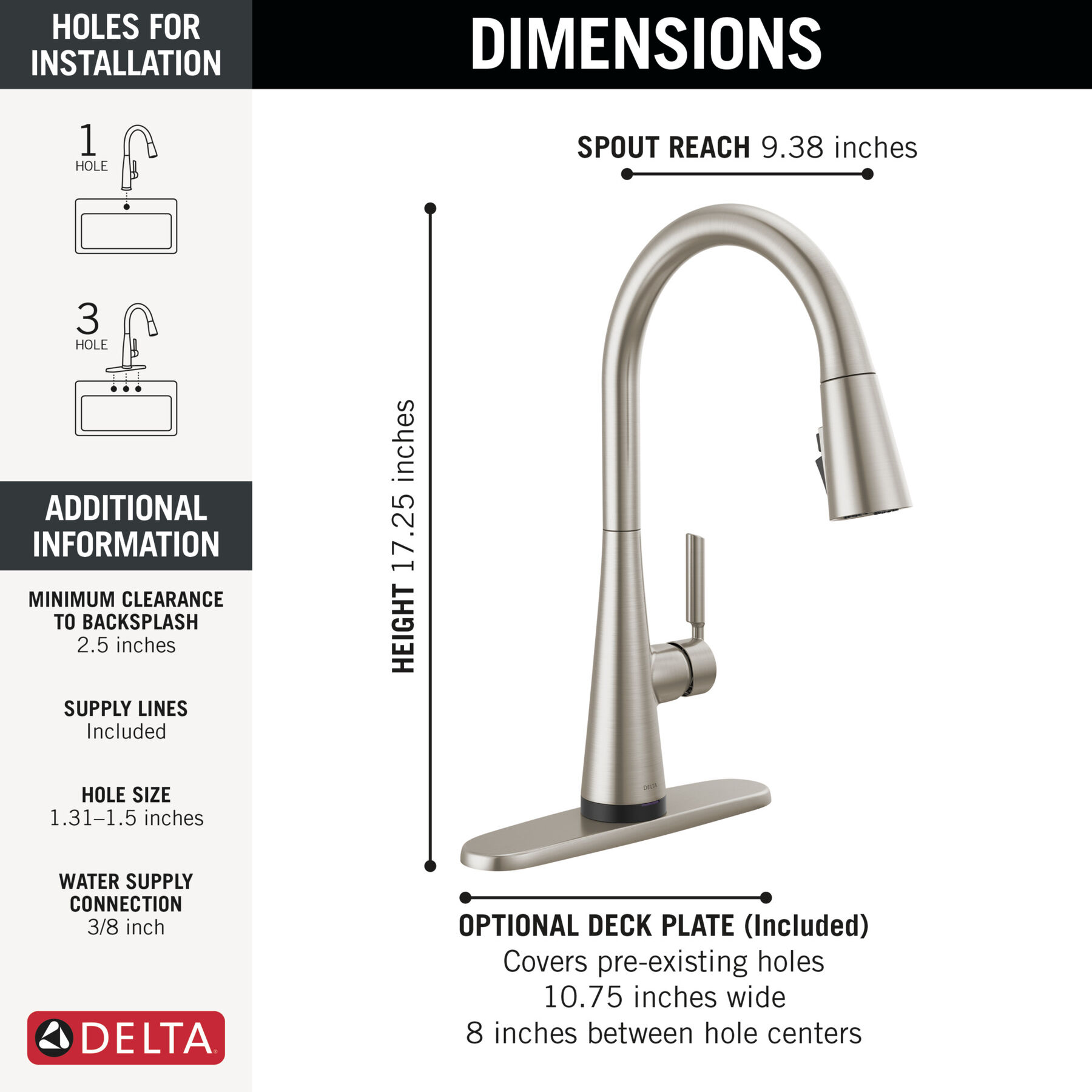 Single Handle Pull-Down Touch<sub>2</sub>O® Technology Kitchen Faucet with Touchless Technology, image 3
