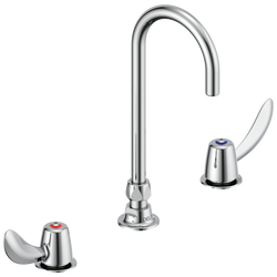 Two Handle Widespread Lavatory Faucet with Gooseneck Spout - Less Pop-Up