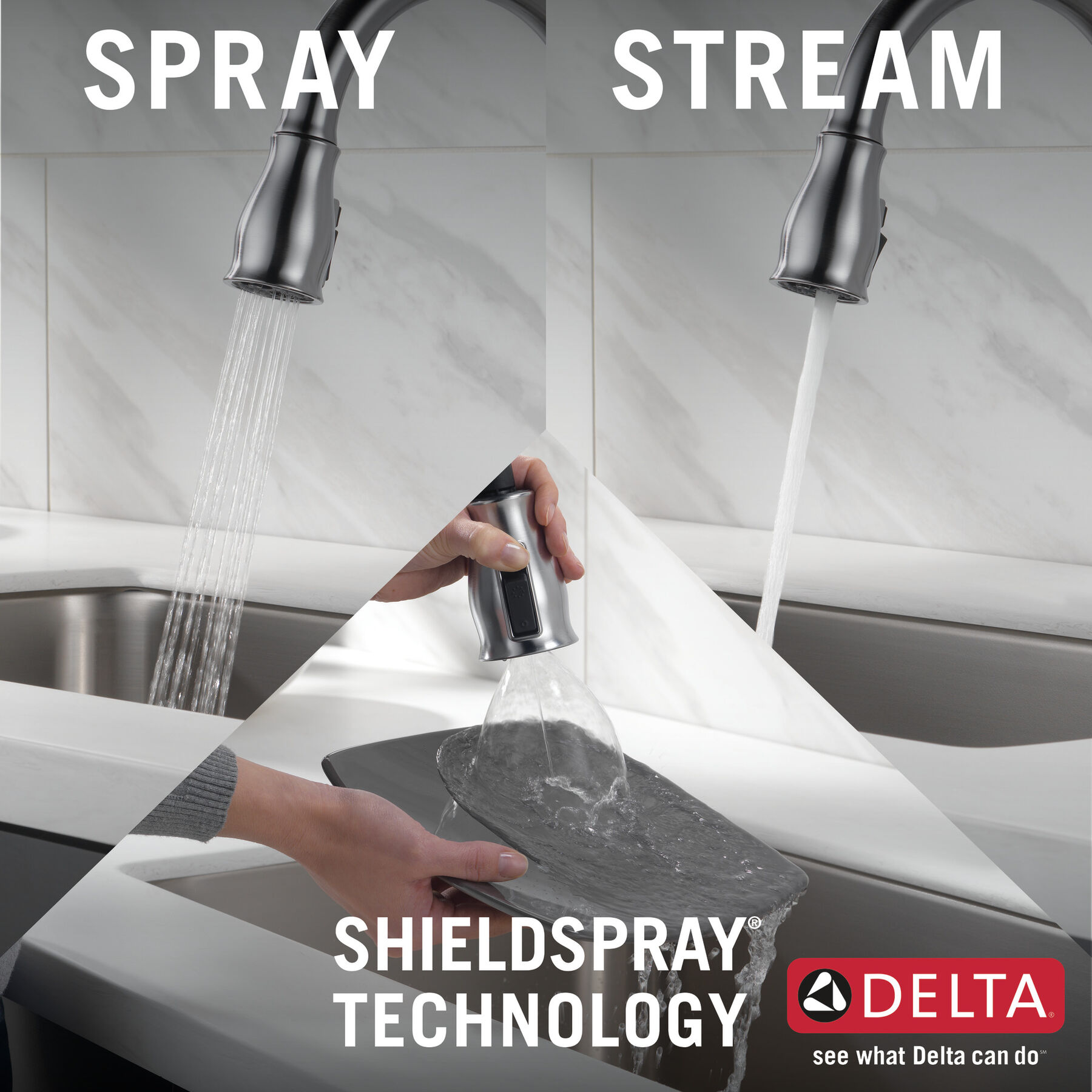 Llave para cocina monomando extensible con tecnologías Touch<sub>2</sub>O® y ShieldSpray®, imagen 22