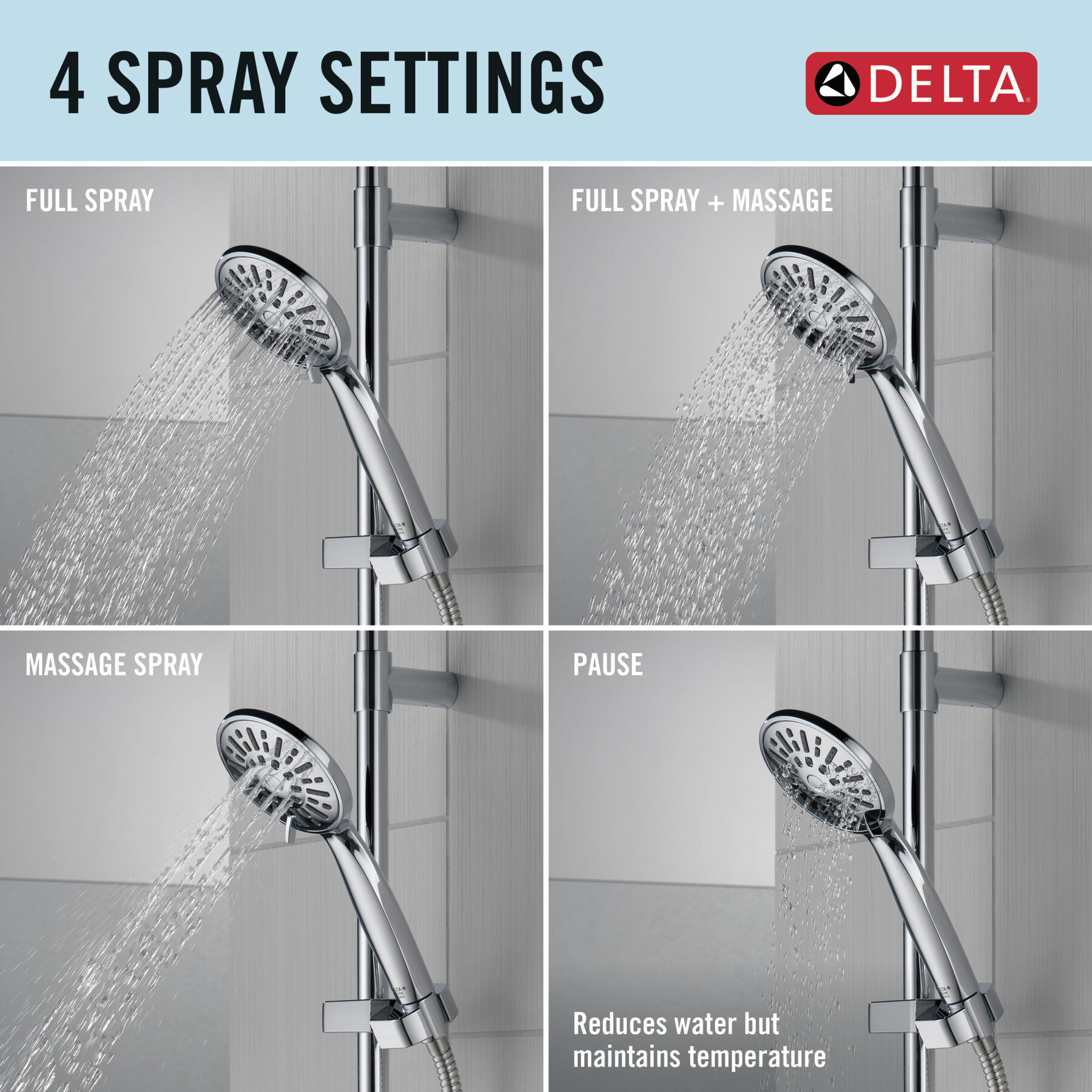 Ducha manual de 1.75 GPM con barra deslizante 4S, imagen 1