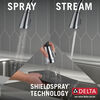 Llave para cocina monomando extensible con dispensador de jabón y tecnología ShieldSpray®