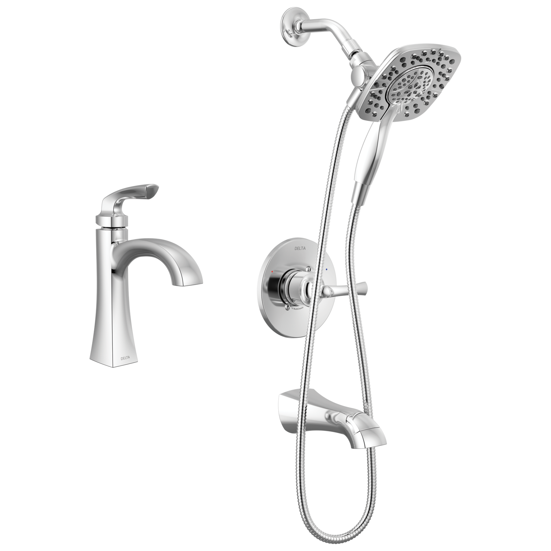 Single Handle Lavatory Faucet with 14 Series Tub Shower Trim Bundle