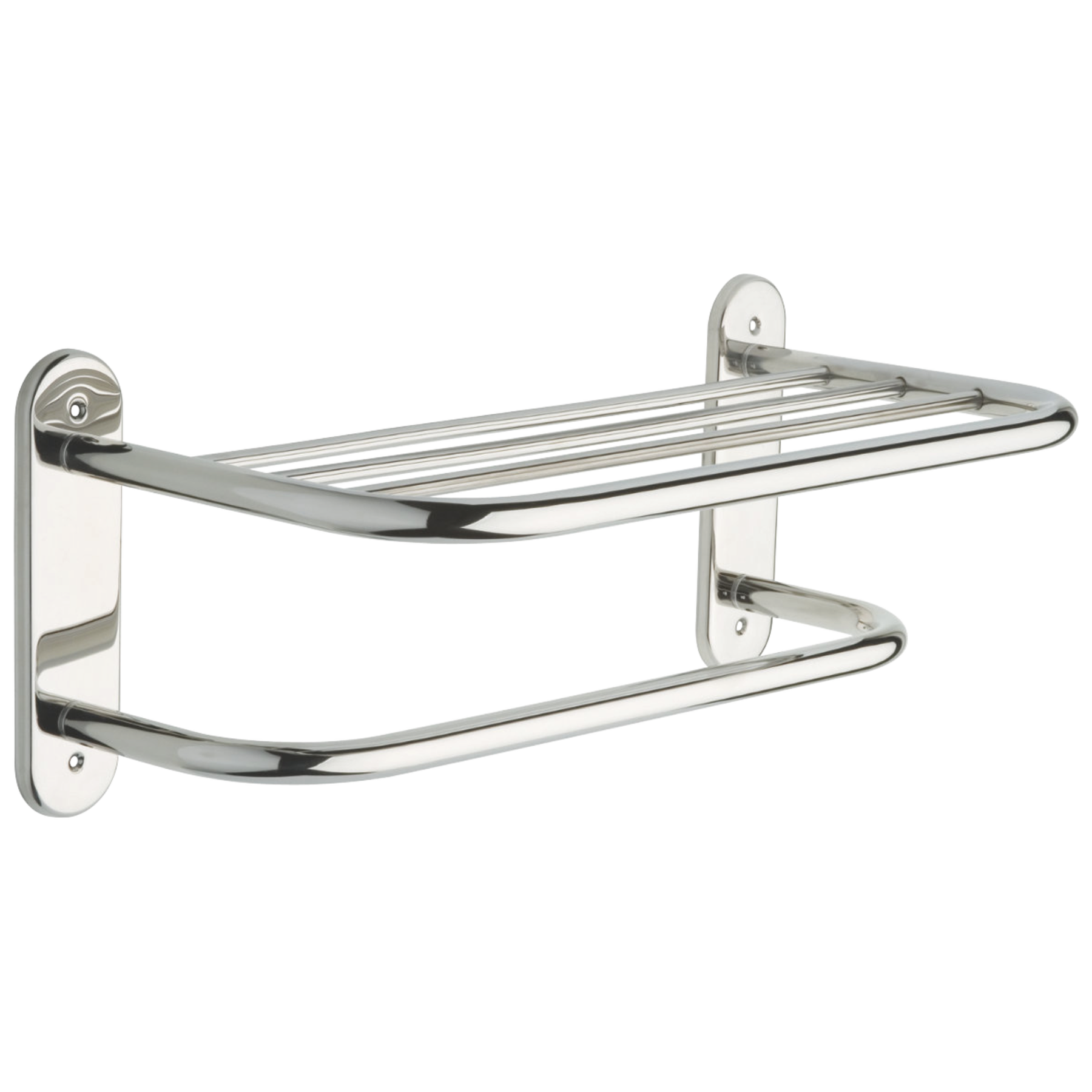 18" Metal Towel Shelf with One Bar, Exposed Mounting