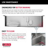 Lavabo de cocina tipo estación de trabajo con un receptáculo de acero inoxidable de 30" de montaje superior encastrado, con reborde WorkFlow™ y accesorios