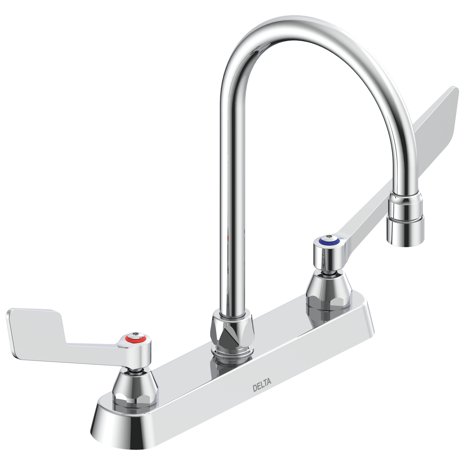 Two Handle 8 In Cast Deck-Mount Faucet, image 1