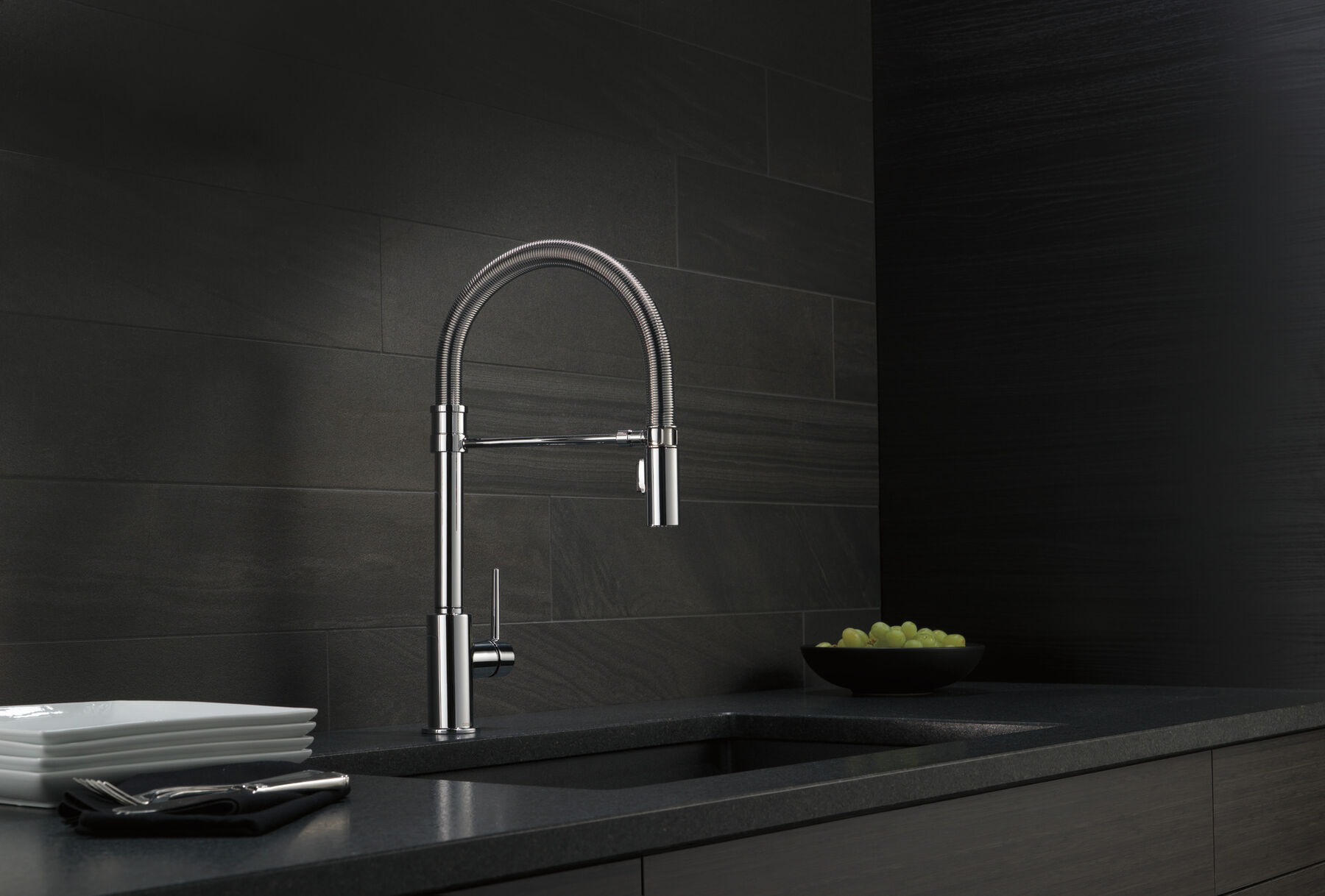 Single-Handle Pull-Down Spring Kitchen Faucet, image 3