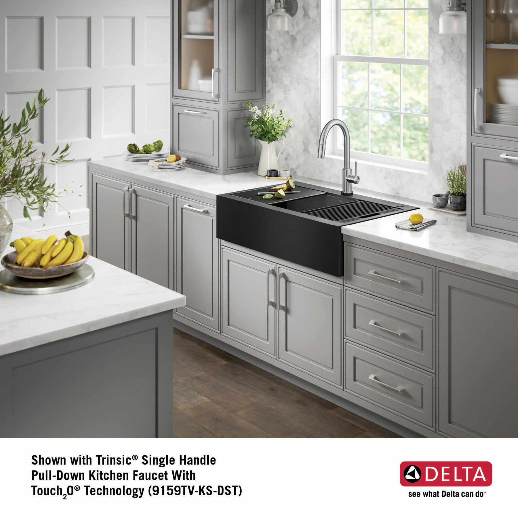 Lavabo de cocina tipo estación de trabajo para reacondicionamiento estilo campestre/borde delantero con un receptáculo calibre 16 de 33", con reborde WorkFlow™ y accesorios para instalación de montaje superior encastrado, imagen 15