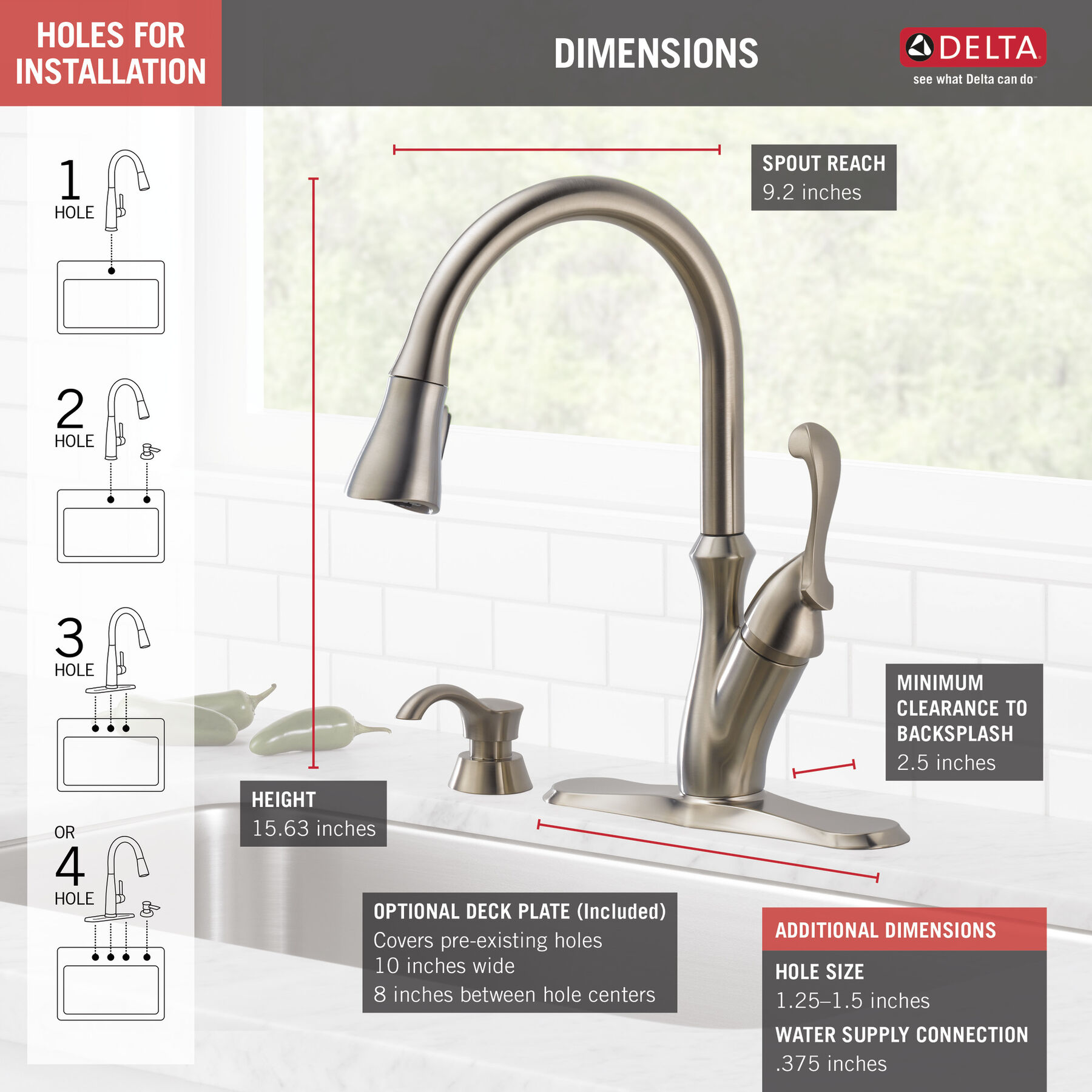 Llave para cocina monomando extensible con dispensador de jabón, imagen 4