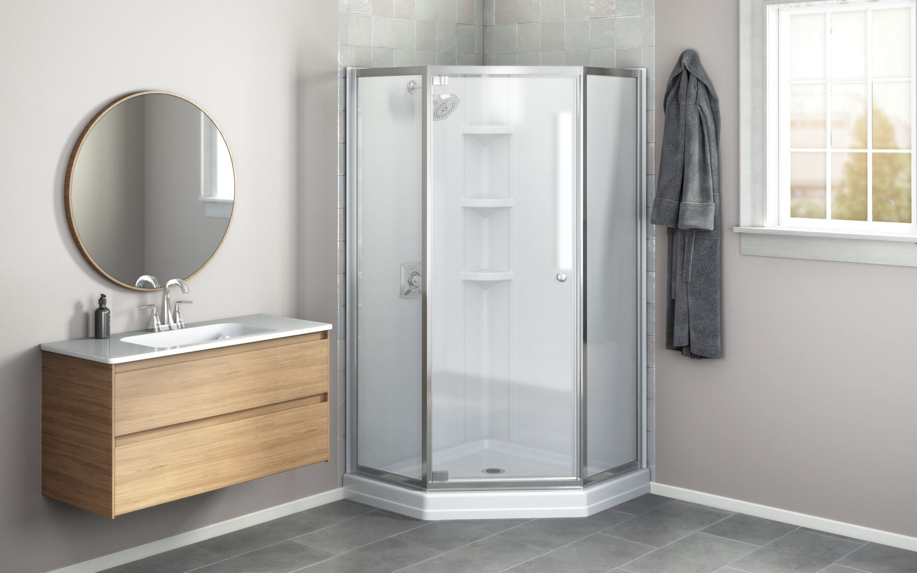 38x38 Corner Shower Bundle - Neo, image 2