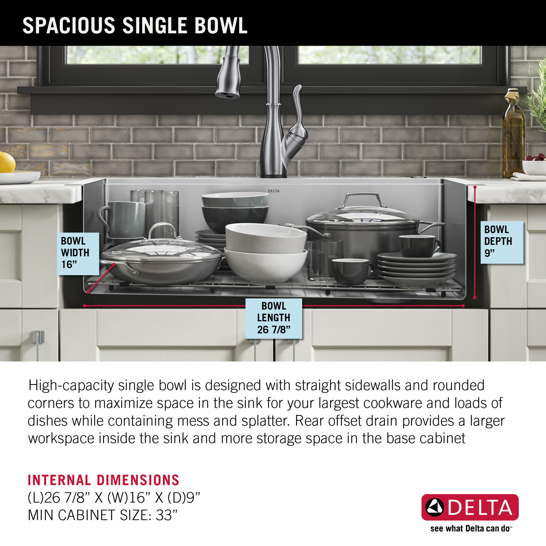 Lavabo de cocina tipo estación de trabajo con un receptáculo de acero inoxidable de 30" de montaje superior encastrado, con reborde WorkFlow™ y accesorios, imagen 4