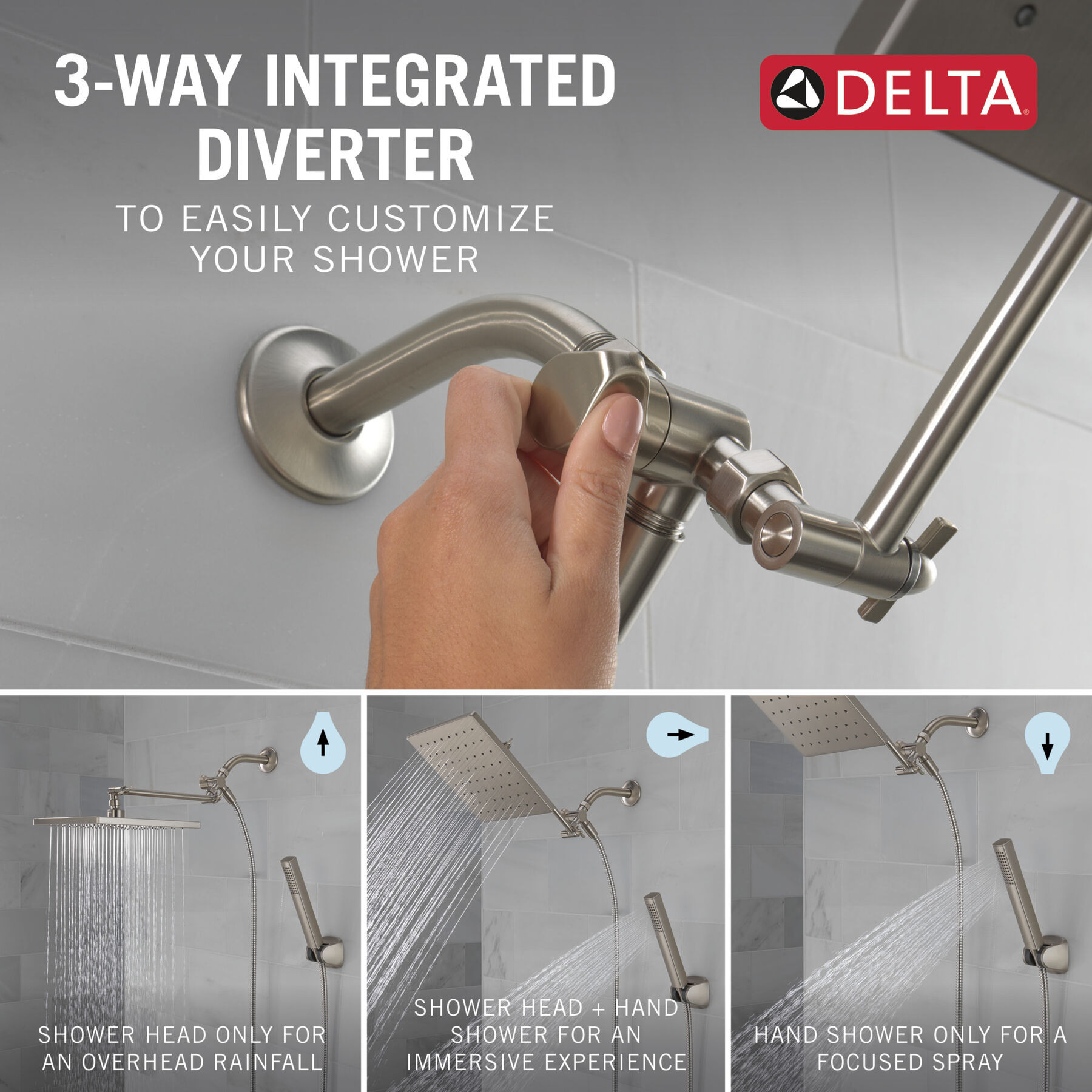 10 inch Raincan Shower Head & Hand Held Combo with Adjustable Extension Arm, image 7