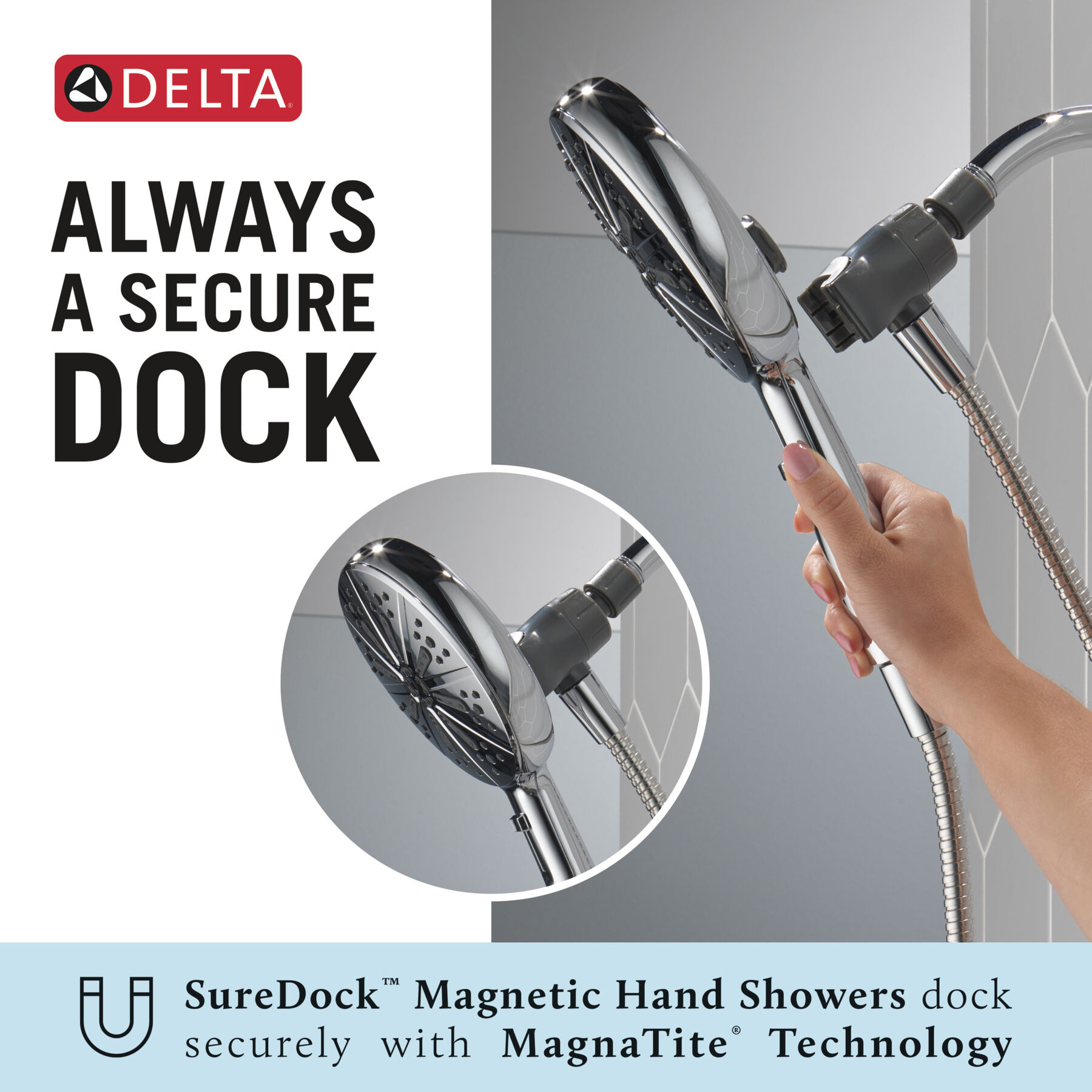 6-Setting SureDock® Magnetic Hand Shower, image 8