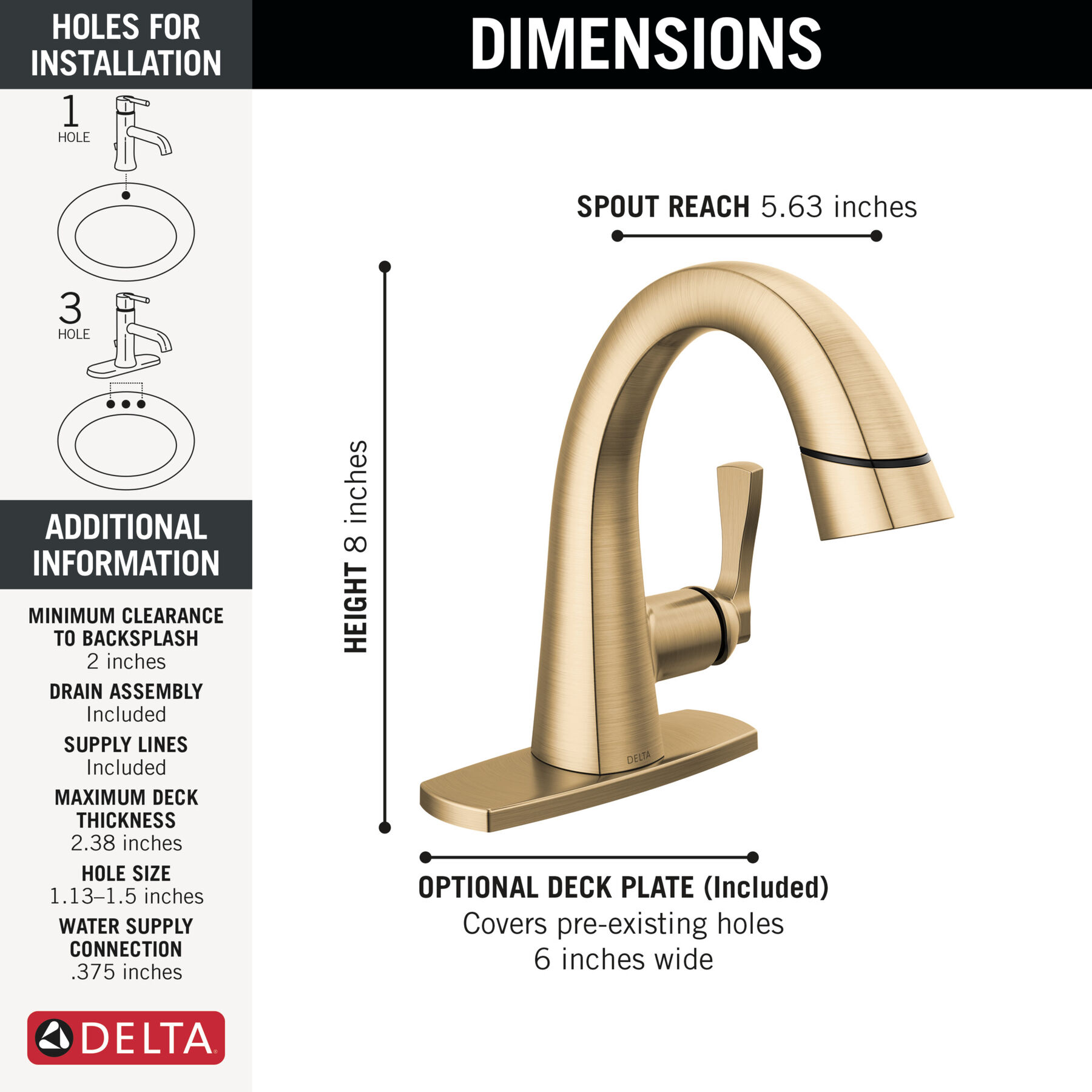 Single Handle Pull Down Bathroom Faucet (Recertified), image 1