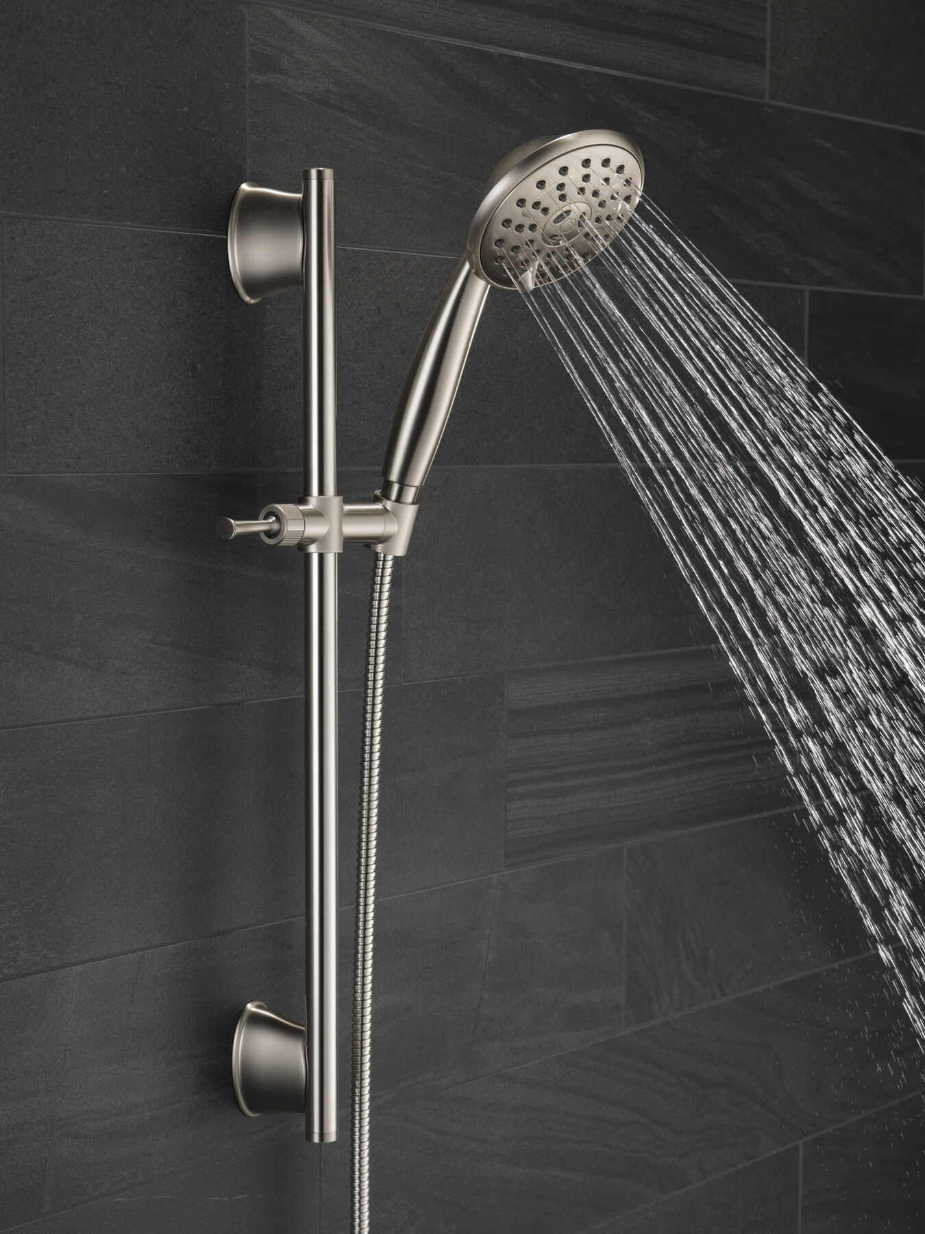 Ducha manual Porter de 3 funciones con barra para pared, imagen 4