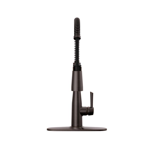 Llave para cocina extensible de una manija con tubo de salida con muelle
