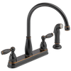 Llave para cocina de dos manijas con rociador