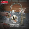 Llave para cocina monomando extensible con tecnologías Touch<sub>2</sub>O® y ShieldSpray®