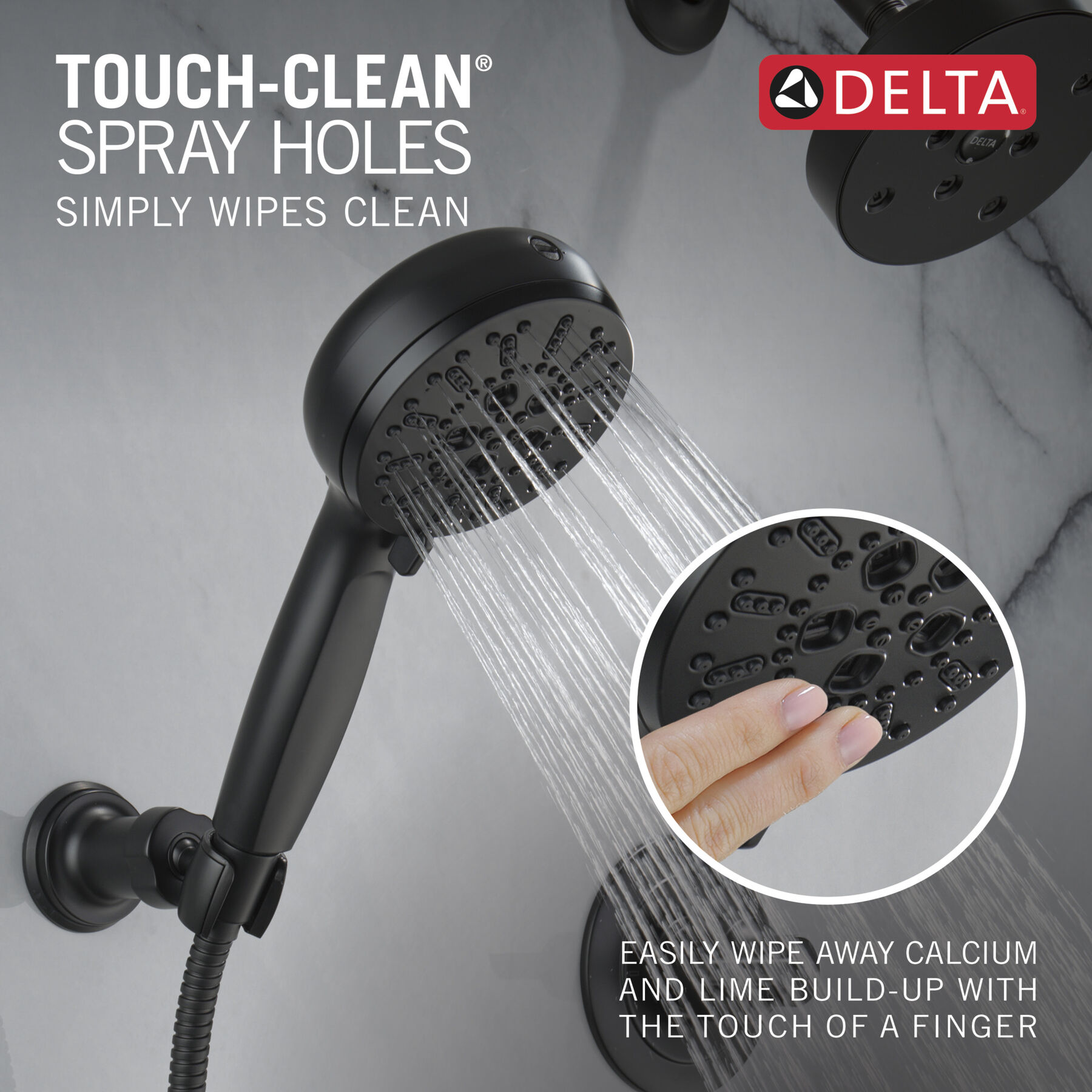 7-Setting Wall Mount Hand Shower with Cleaning Spray (Recertified), image 6