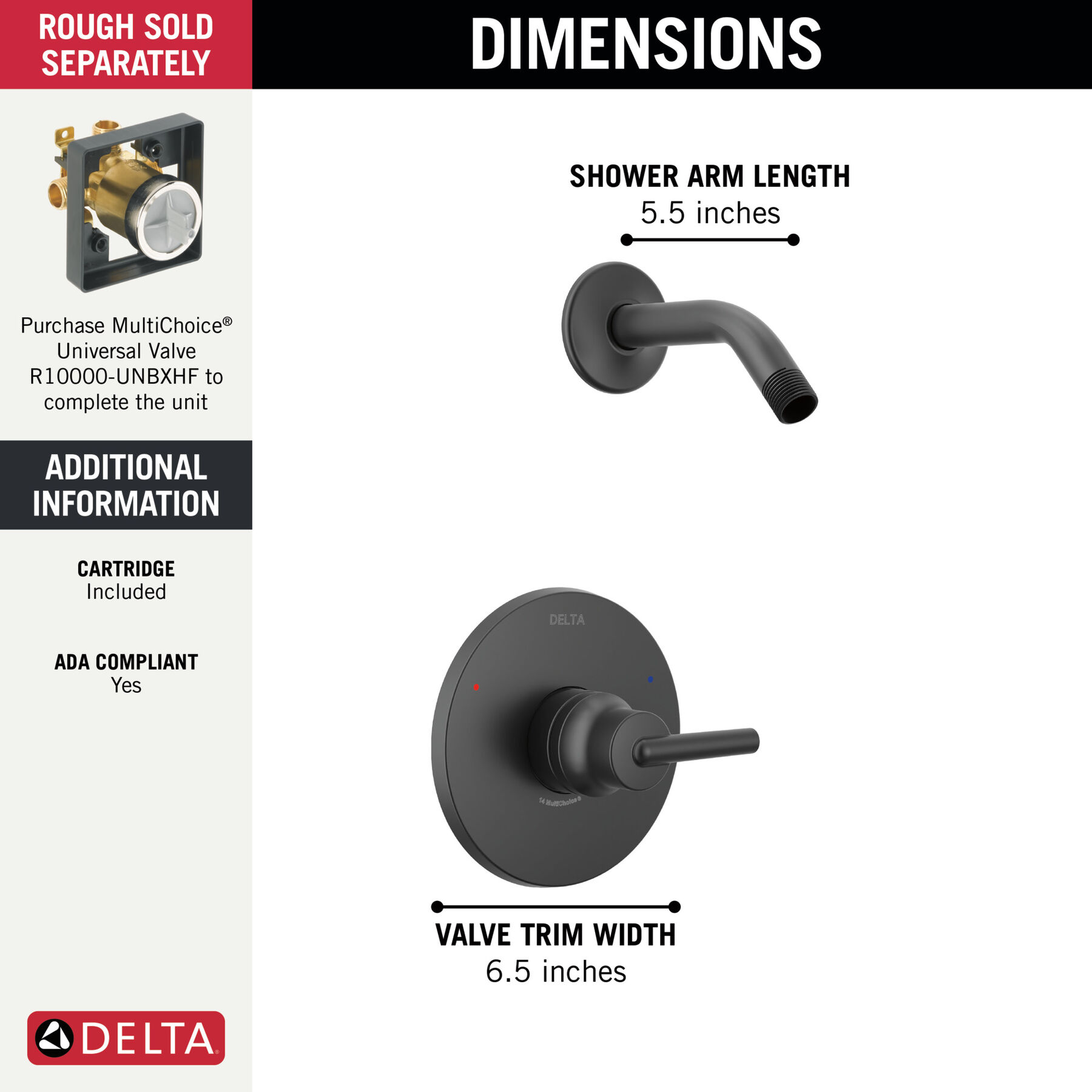 Monitor 14 Series Shower Trim - Less Head, image 10