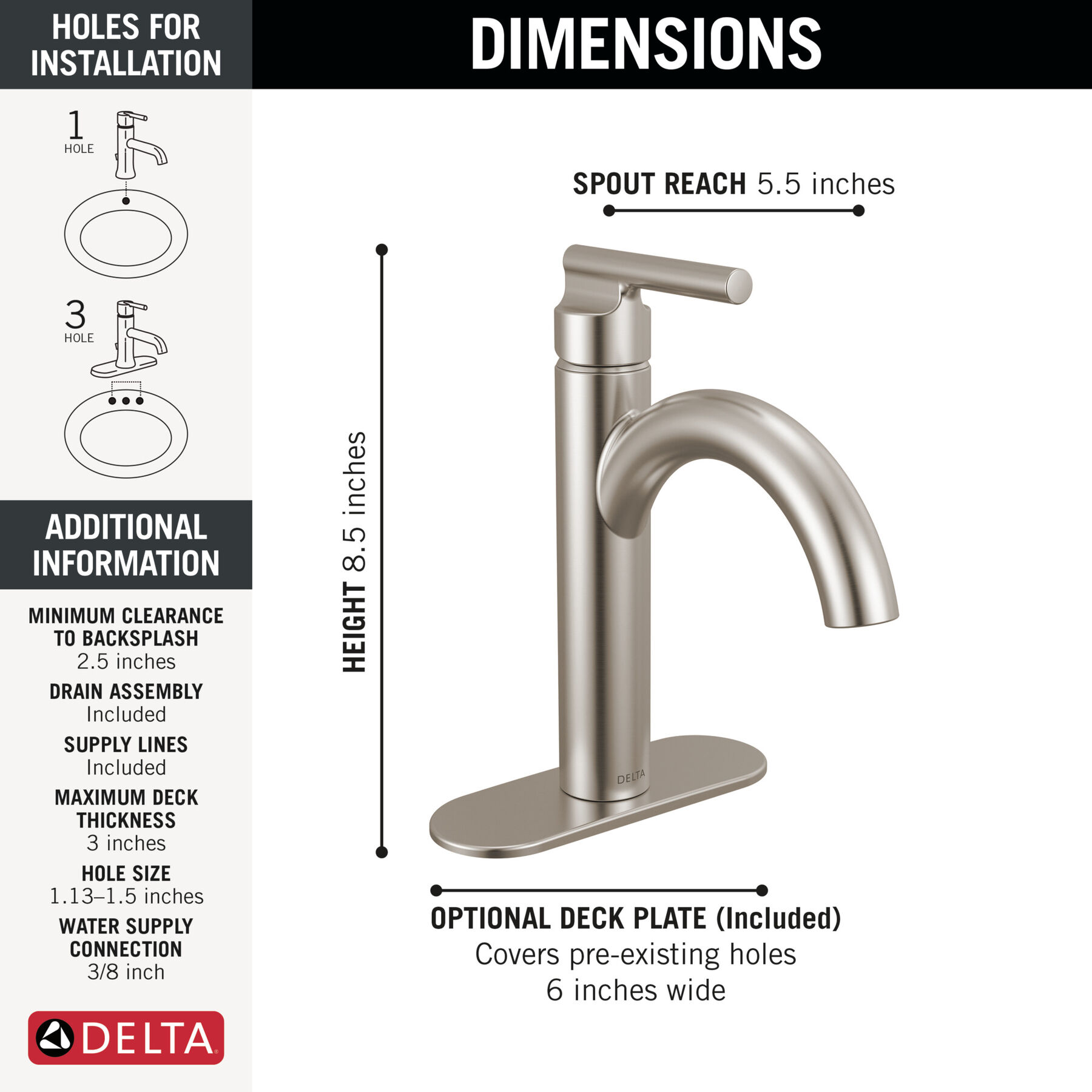 Single Handle Single-Hole Lavatory Faucet, image 1