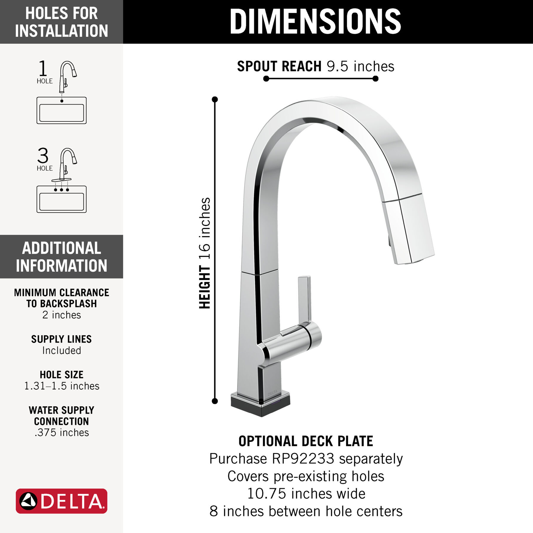 Llave para cocina monomando extensible con tecnología Touch<sub>2</sub>O®, imagen 1