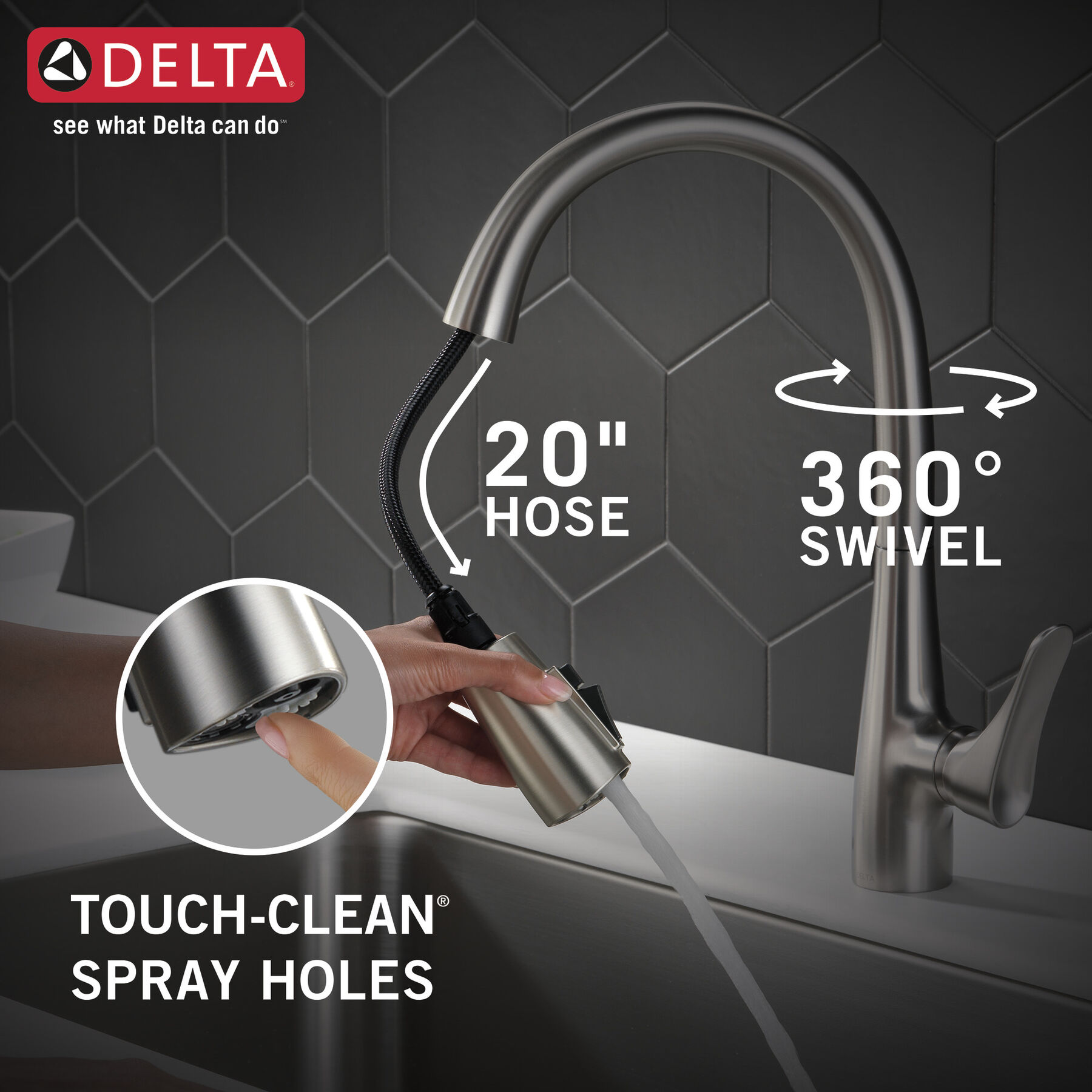 Llave para cocina monomando extensible con ShieldSpray, imagen 7