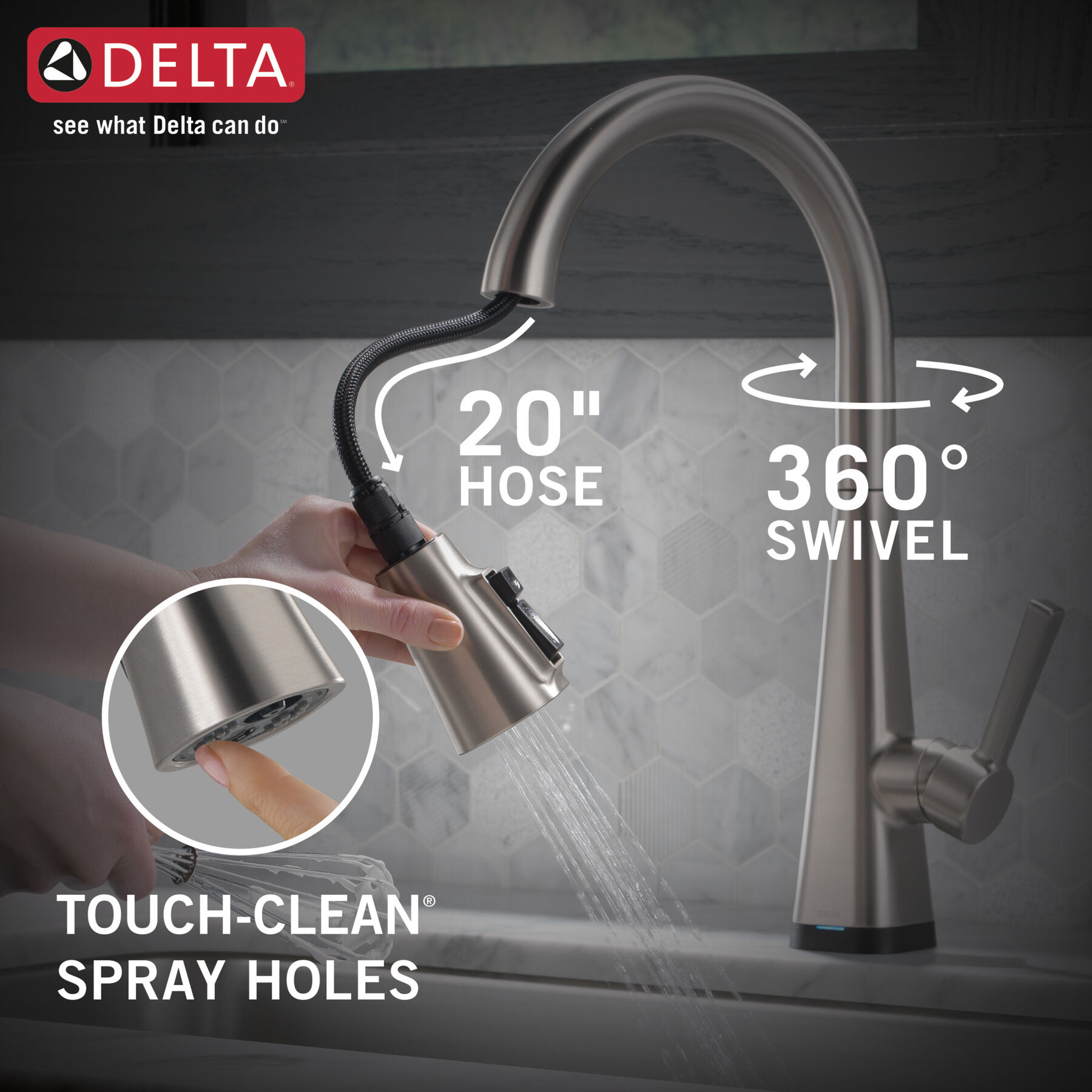 Single-Handle Pull-Down Kitchen Faucet with Touch<sub>2</sub>O® Technology, image 34