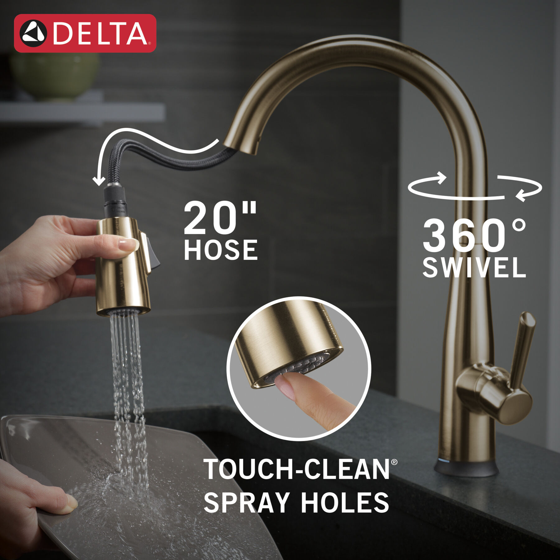 Touch2O&Voice Pull-Down Kitchen 1L with Soap Disp Bundle, image 8