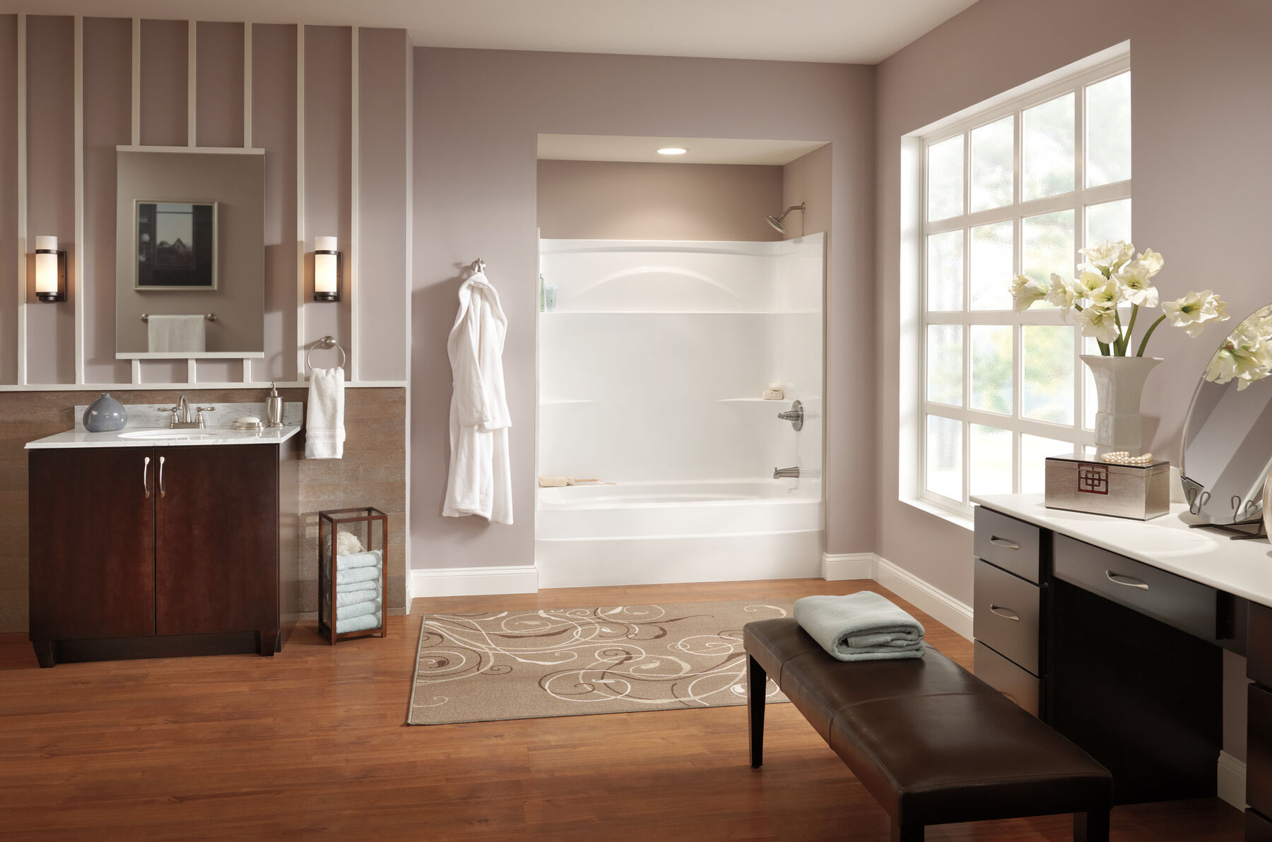 60" x 32" One Piece Tub Shower-Right Drain, image 2