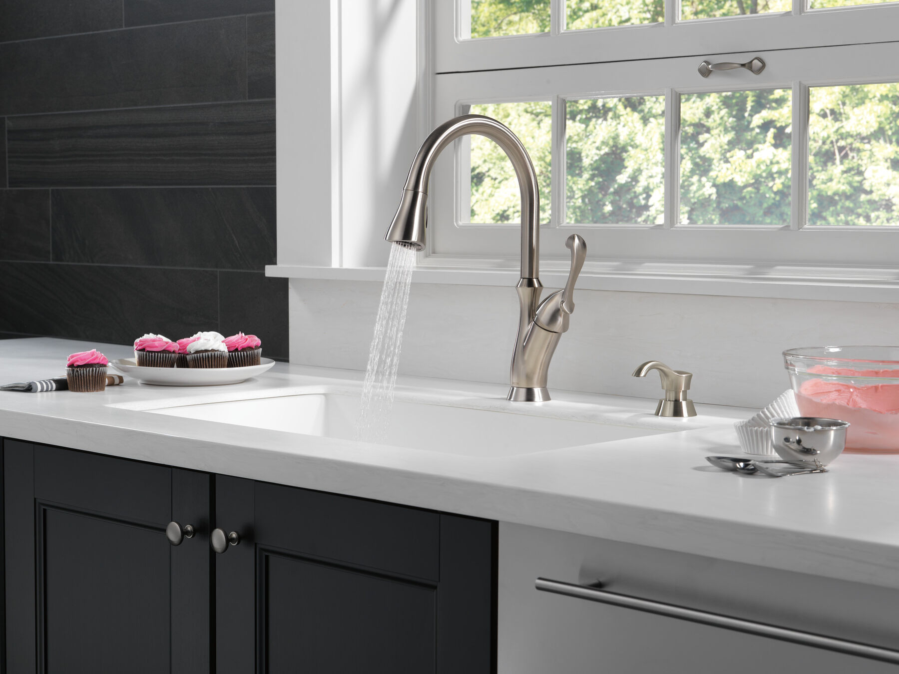 Llave para cocina monomando extensible con dispensador de jabón, imagen 6