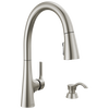 Llave para cocina monomando extensible con dispensador de jabón y tecnología ShieldSpray