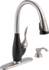 Llave de una manija con tubo de salida deslizable para cocina con dispensador de jabón