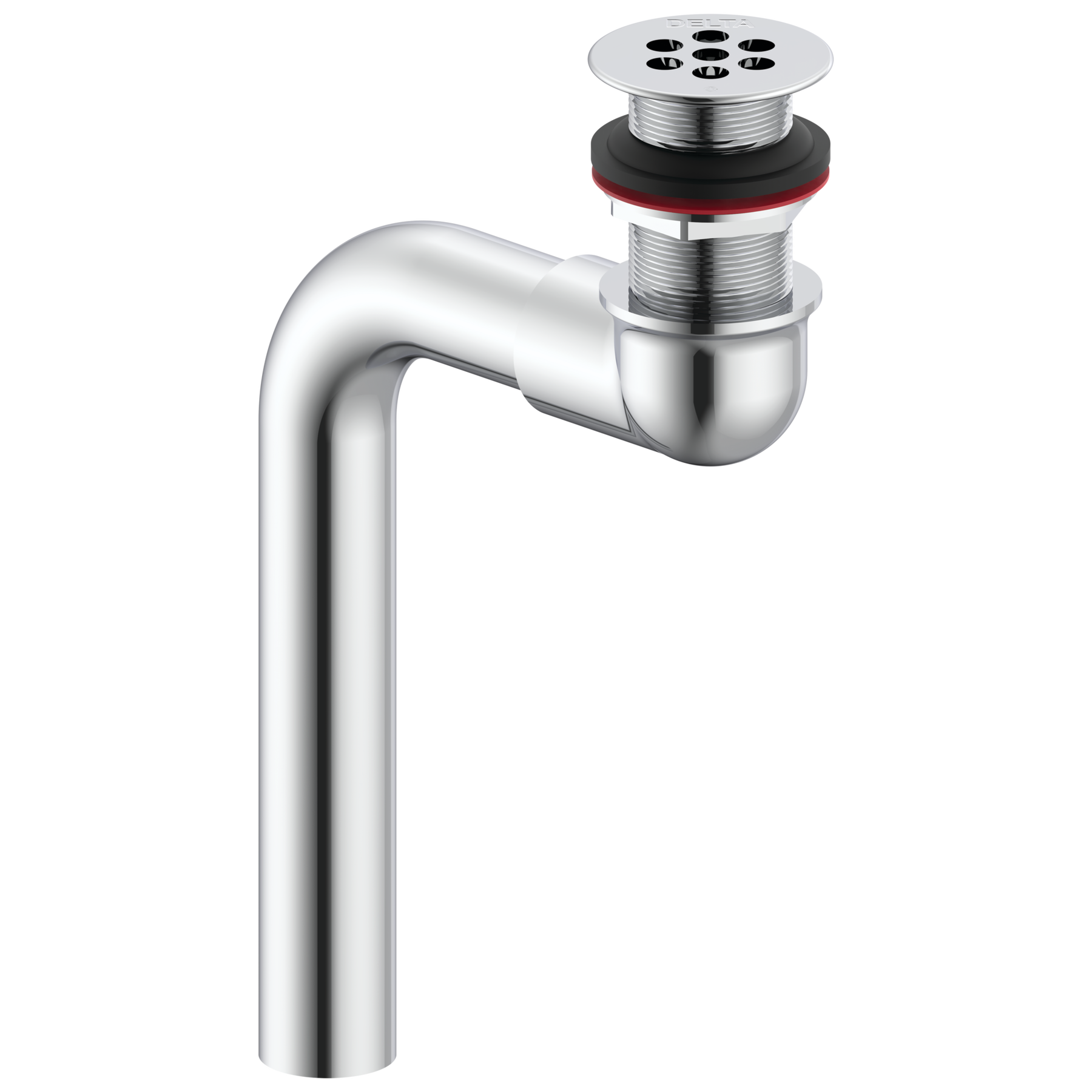 Cast Offset Lavatory Waste with Open Grid Strainer Less Overflow
