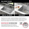 30” Drop-In Undermount Stainless Steel Single Bowl Kitchen Sink with Accessories