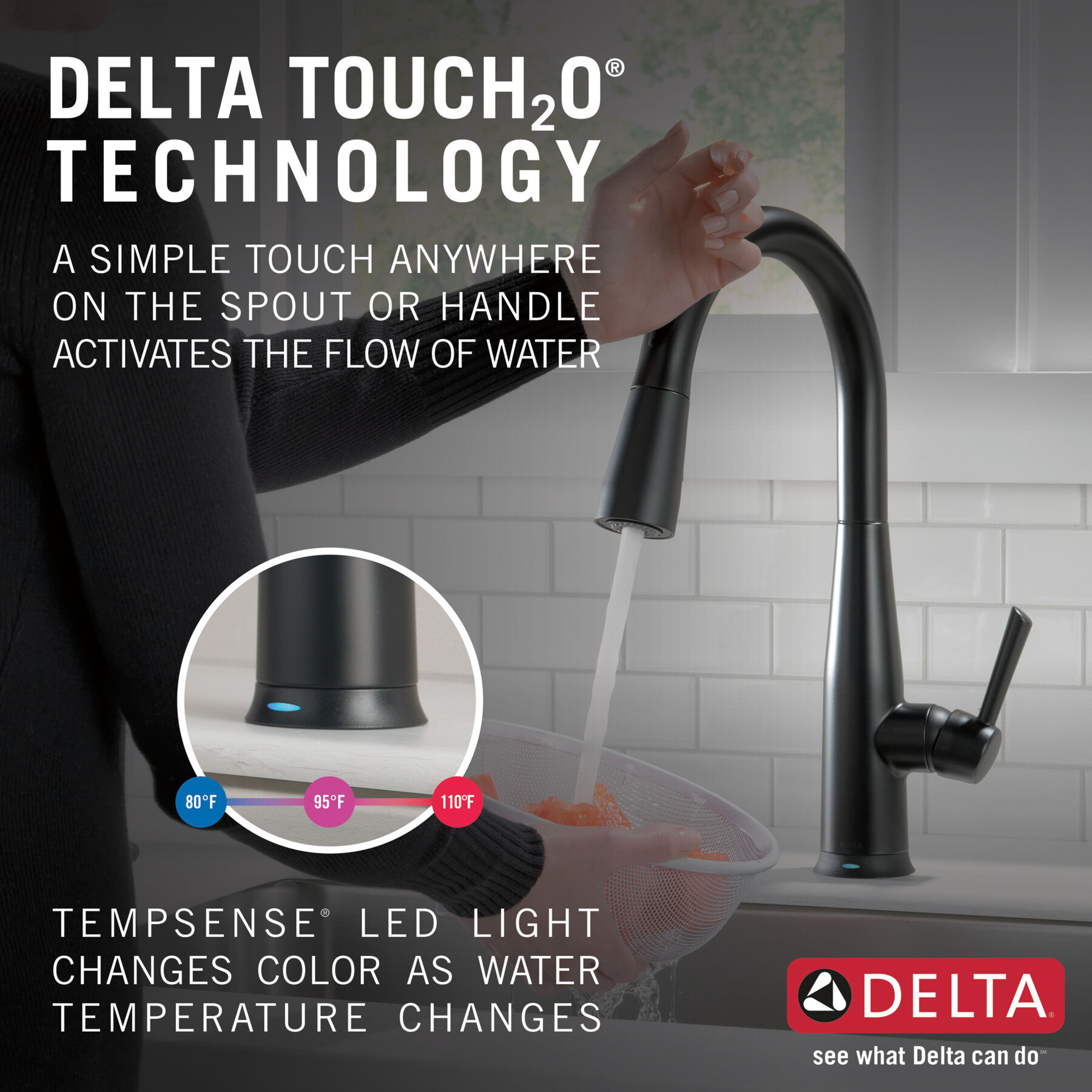 Single Handle Pull-Down Kitchen Faucet with Touch<sub>2</sub>O® Technology Technology (Recertified), image 12