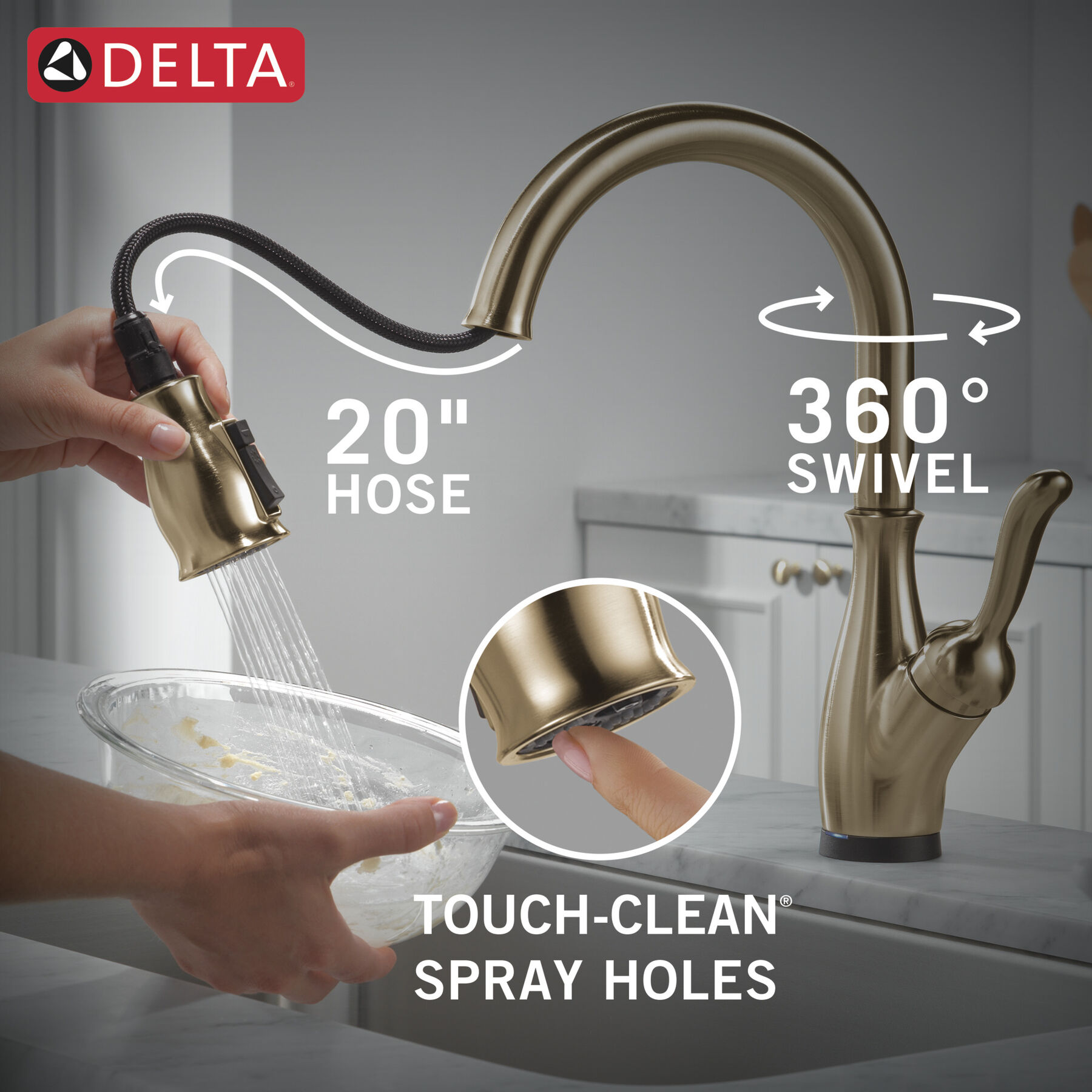 Touch2O Pull-Down Kitchen 1L with Soap Disp Bundle, image 6