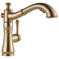 Single Handle Pull-Out Kitchen Faucet in Champagne Bronze