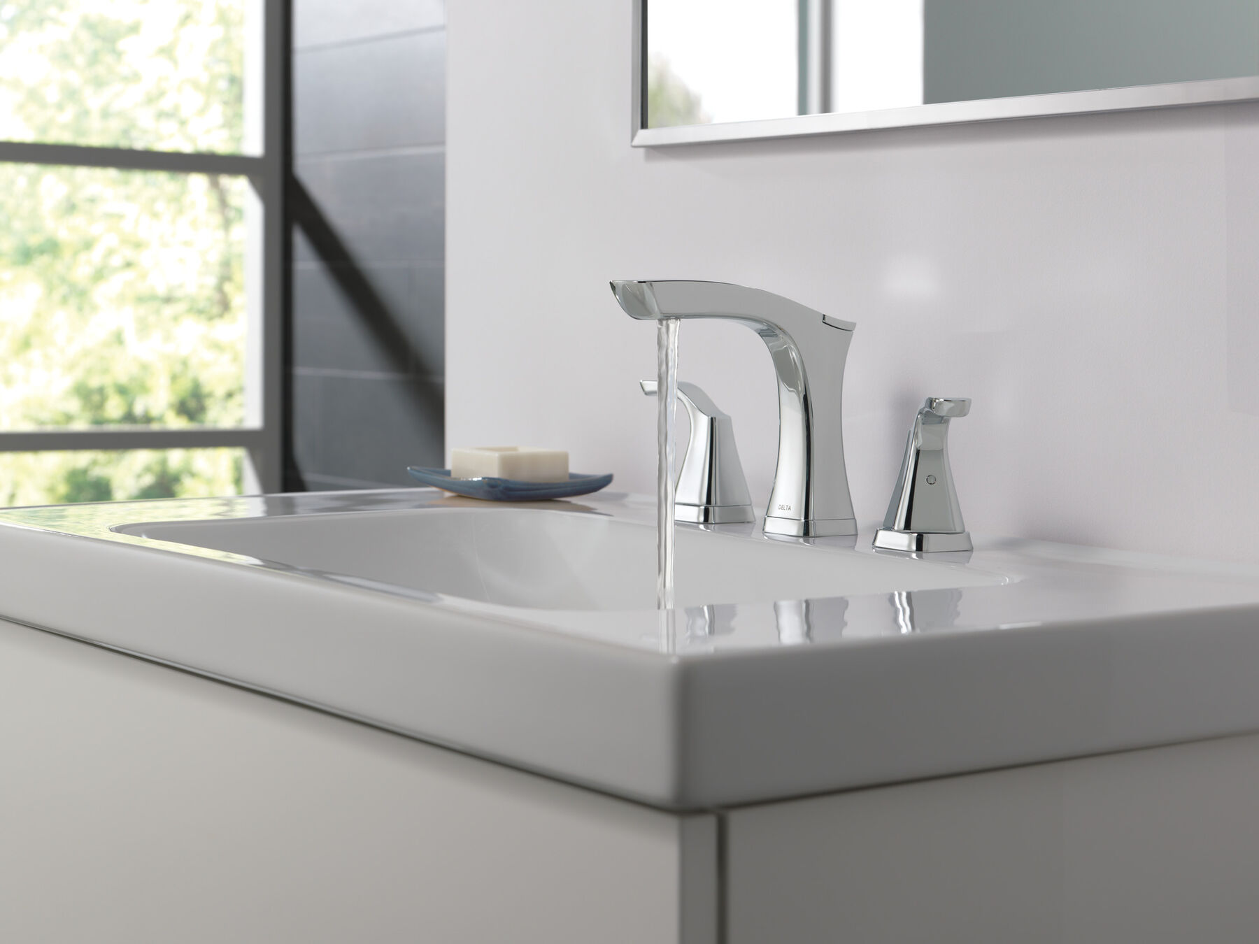 Llave para baño de extensión con dos manijas, emergente de metal, imagen 8
