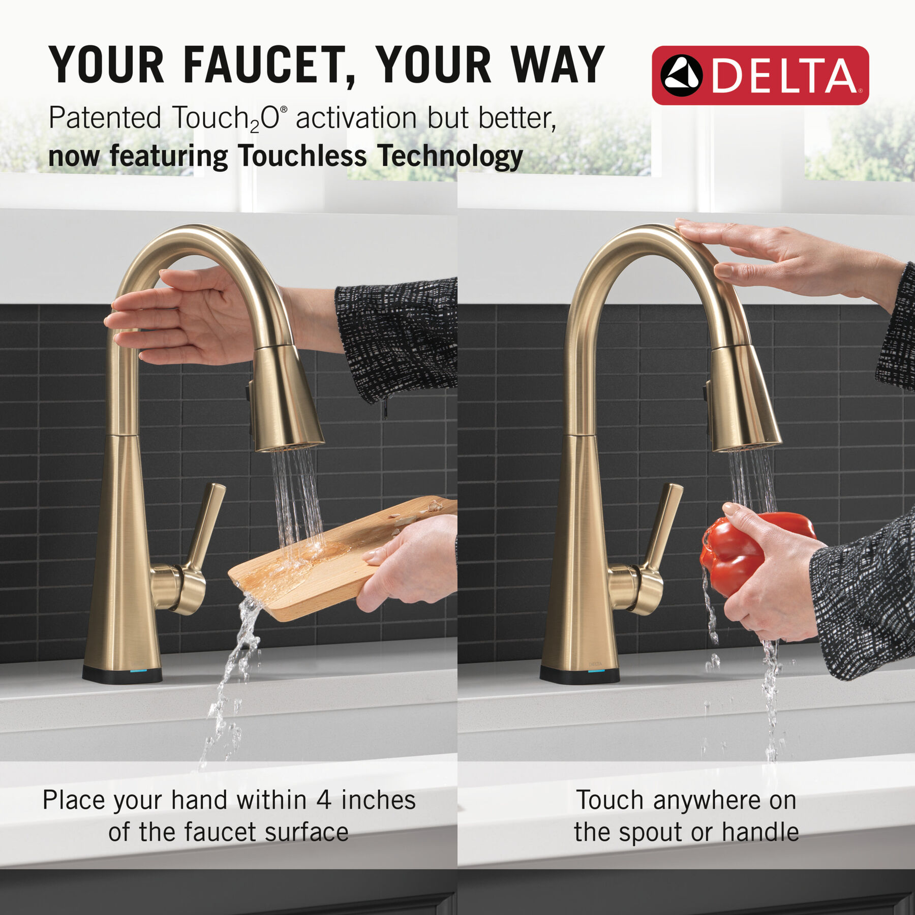 Single-Handle Pull-Down Kitchen Faucet with Touch<sub>2</sub>O® Technology, image 12