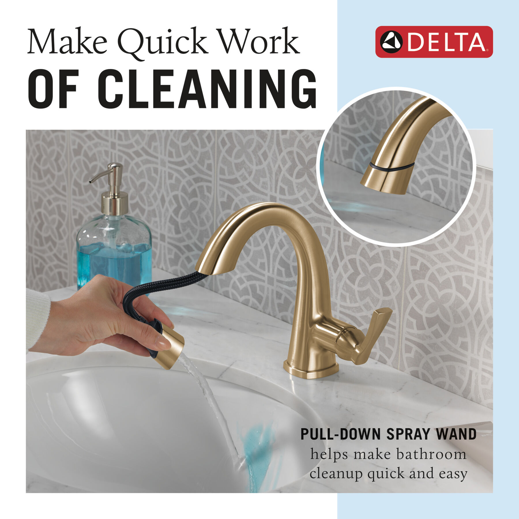 Single Handle Pull Down Bathroom Faucet (Recertified), image 7