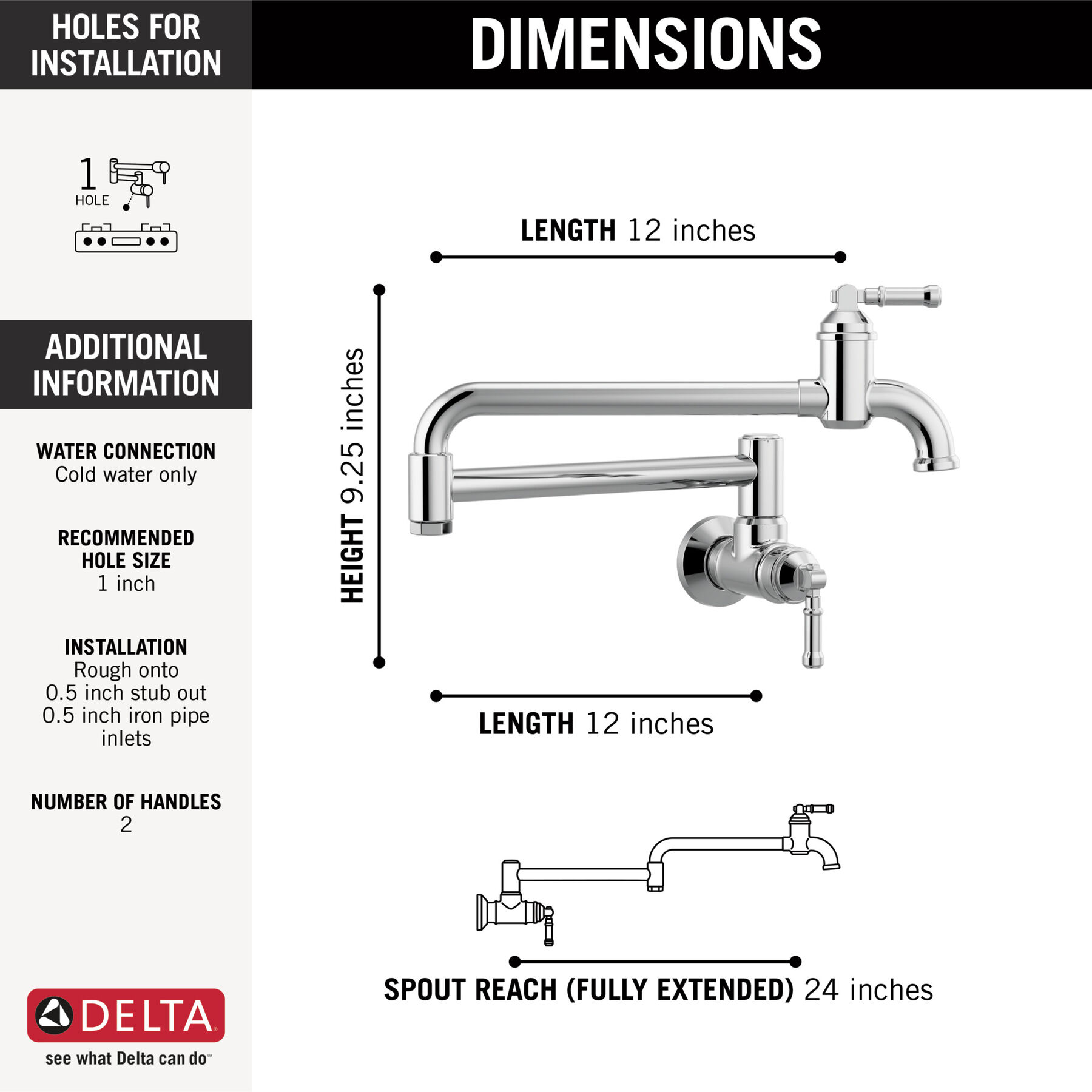 Llave para llenar ollas para montaje en pared, imagen 1