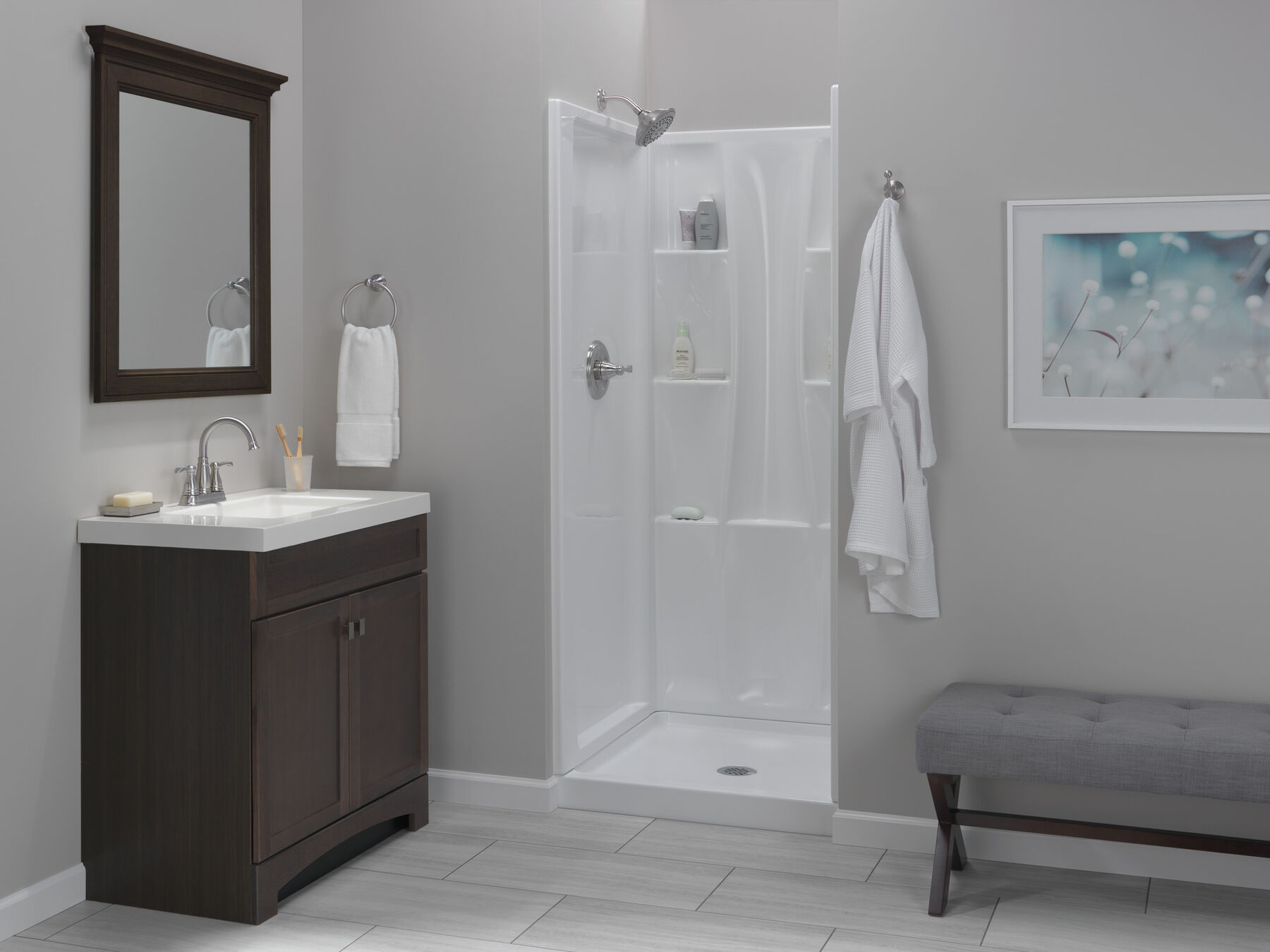 Juego de pared para ducha Classic 400 de 32" x 32", imagen 1