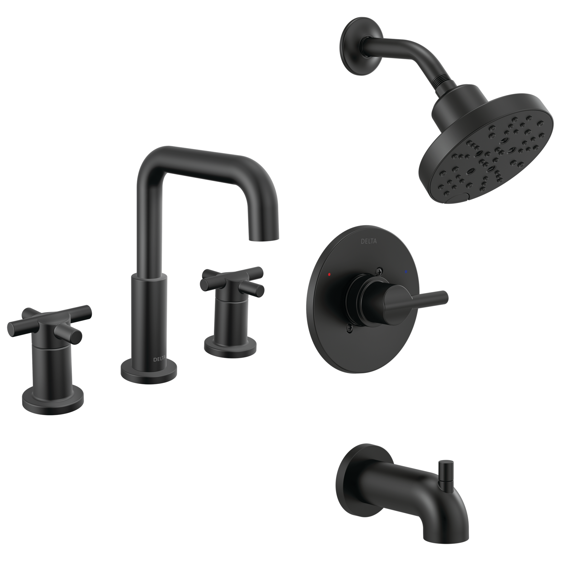 Widespread Lavatory Faucet with Tub Shower Trim Bundle - 14 Series