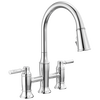 Llave para cocina tipo puente extensible con dos manijas
