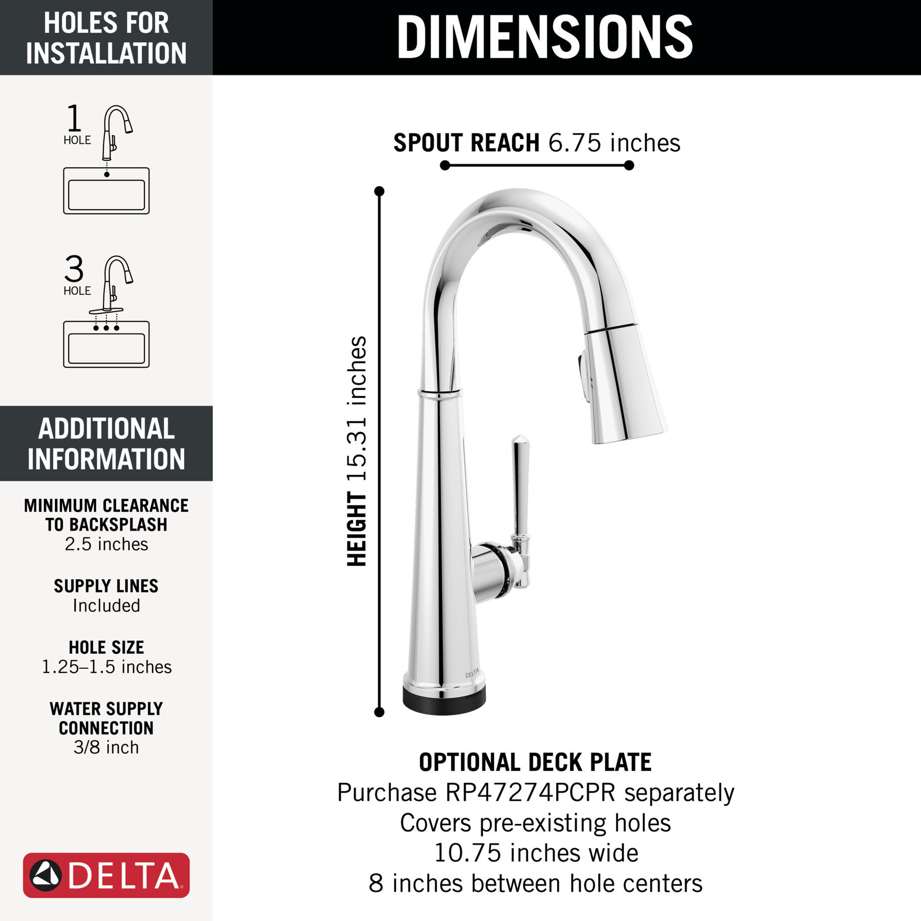 Touch2O® Bar / Prep Faucet with Touchless Technology, image 1