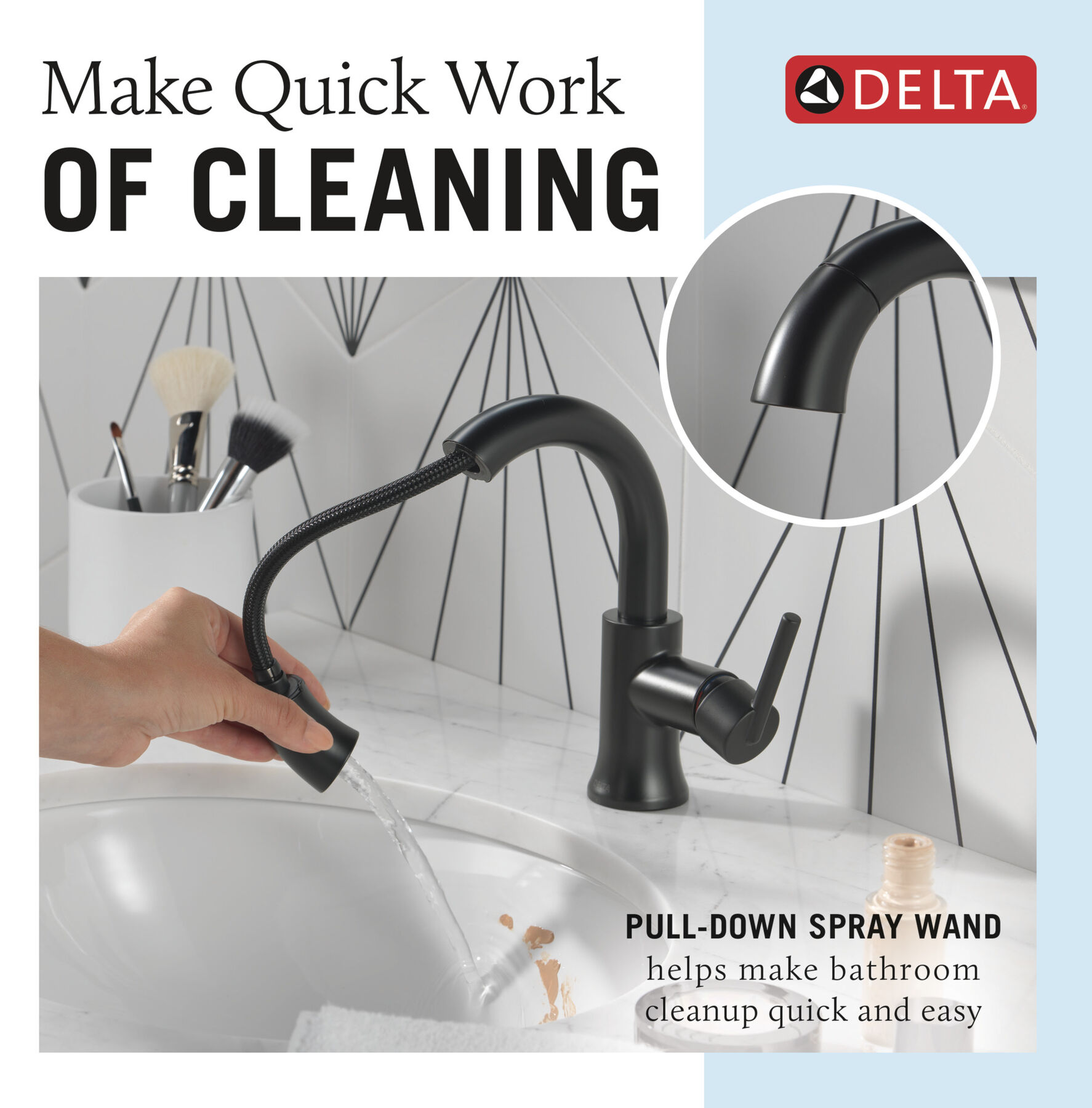 Single Handle Pull Down Bathroom Faucet (Recertified), image 8