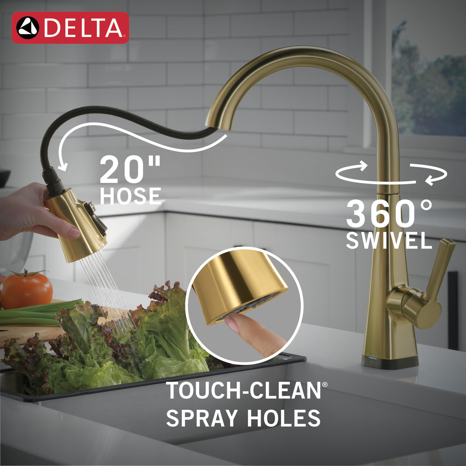 Single-Handle Pull-Down Kitchen Faucet with Touch<sub>2</sub>O® Technology, image 8