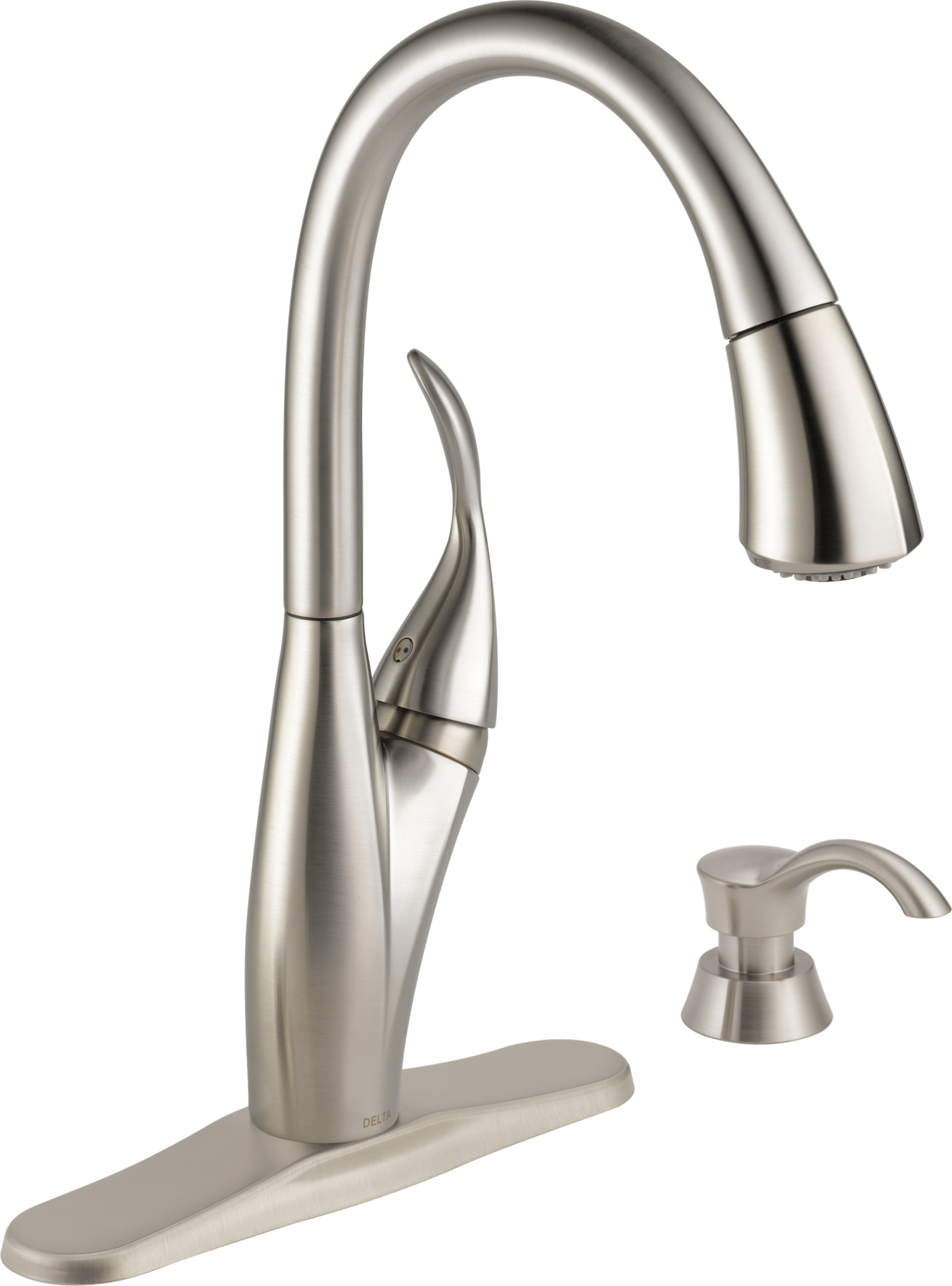 Llave para cocina monomando extensible con acoplamiento MagnaTite y dispensador de jabón, imagen 1