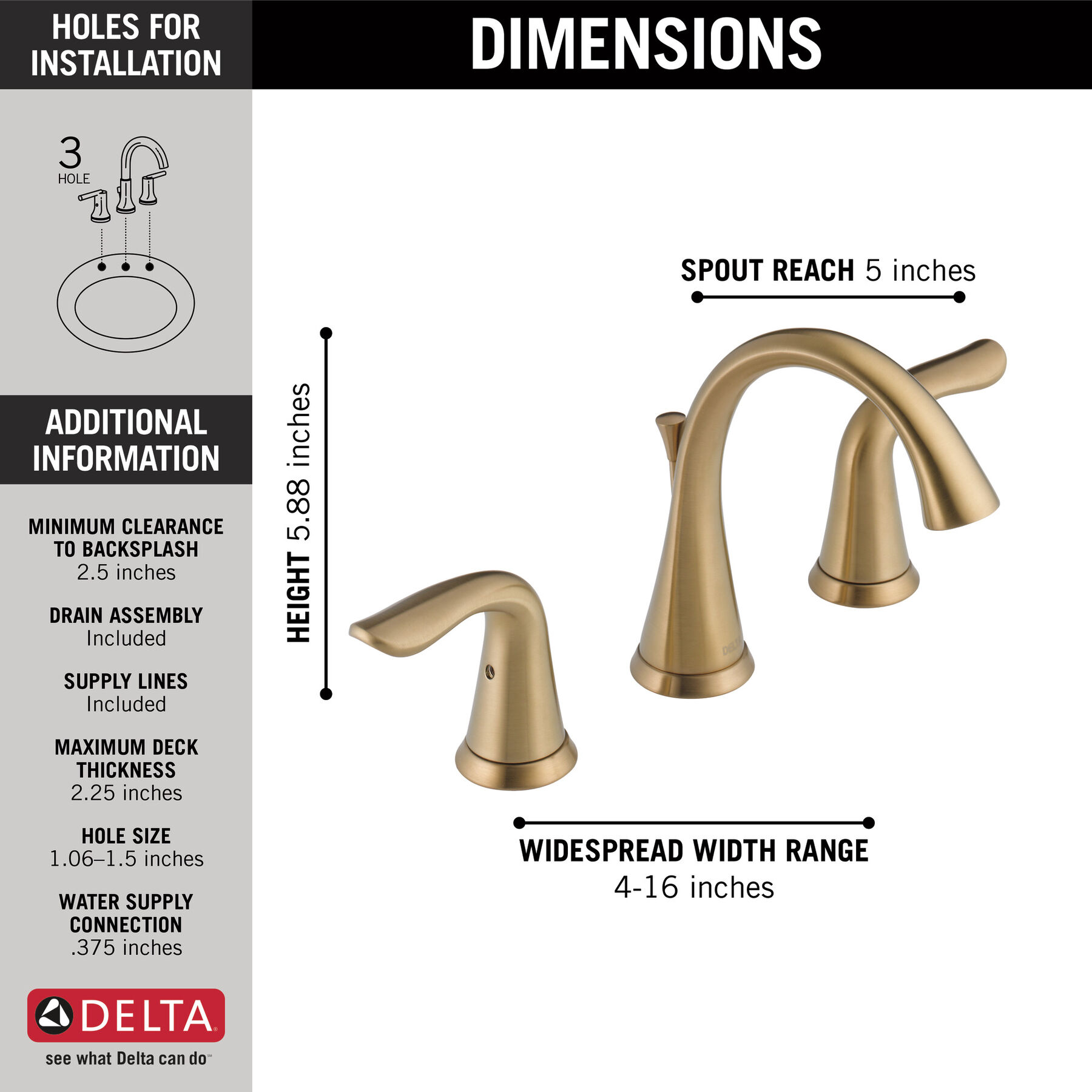 Llave para baño de extensión con dos manijas, imagen 2